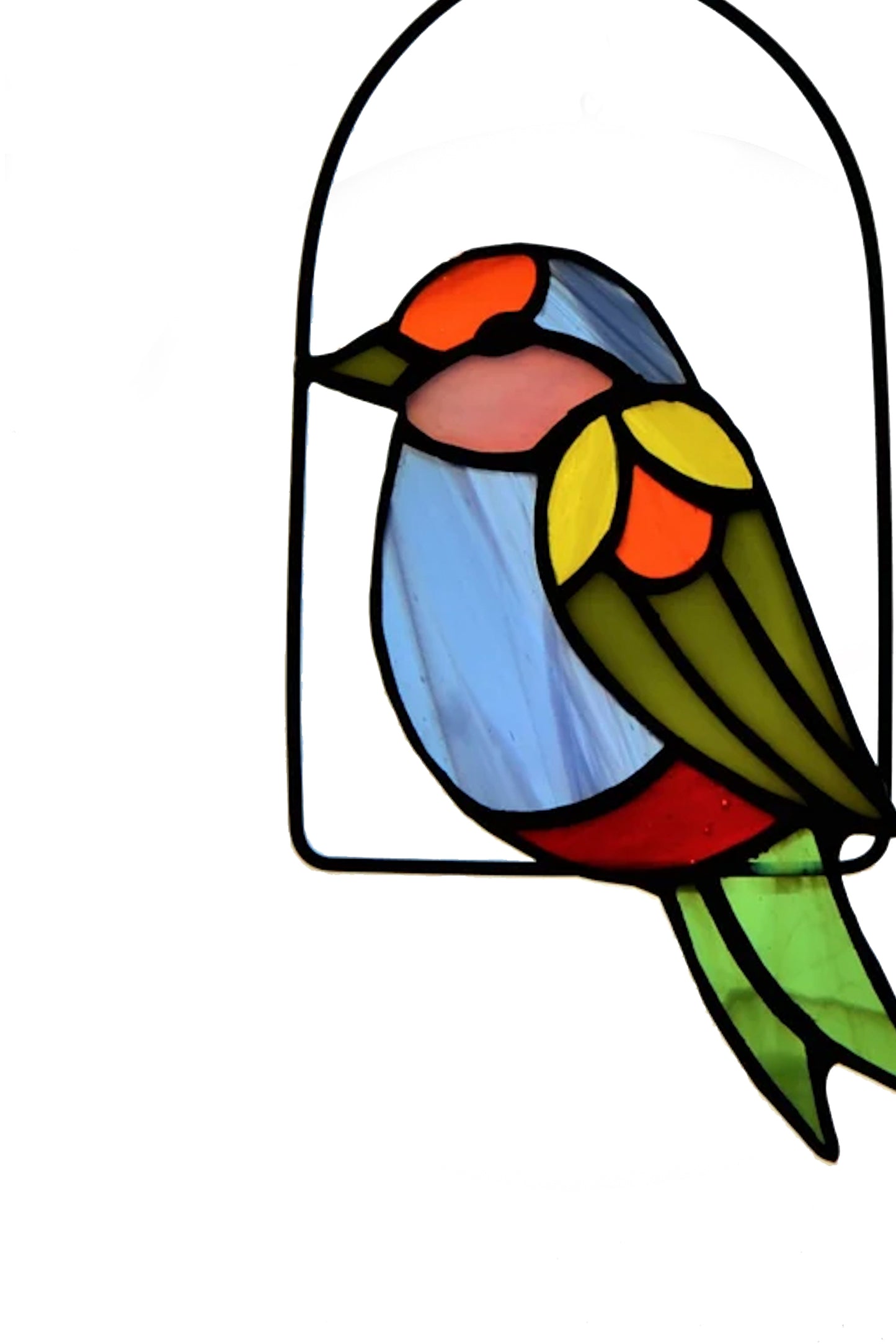 Stained glass suncatcher Pretty bird Window hanging bird Glass decor gift Stain glass bird Suncatcher Wall decor Garden pendant