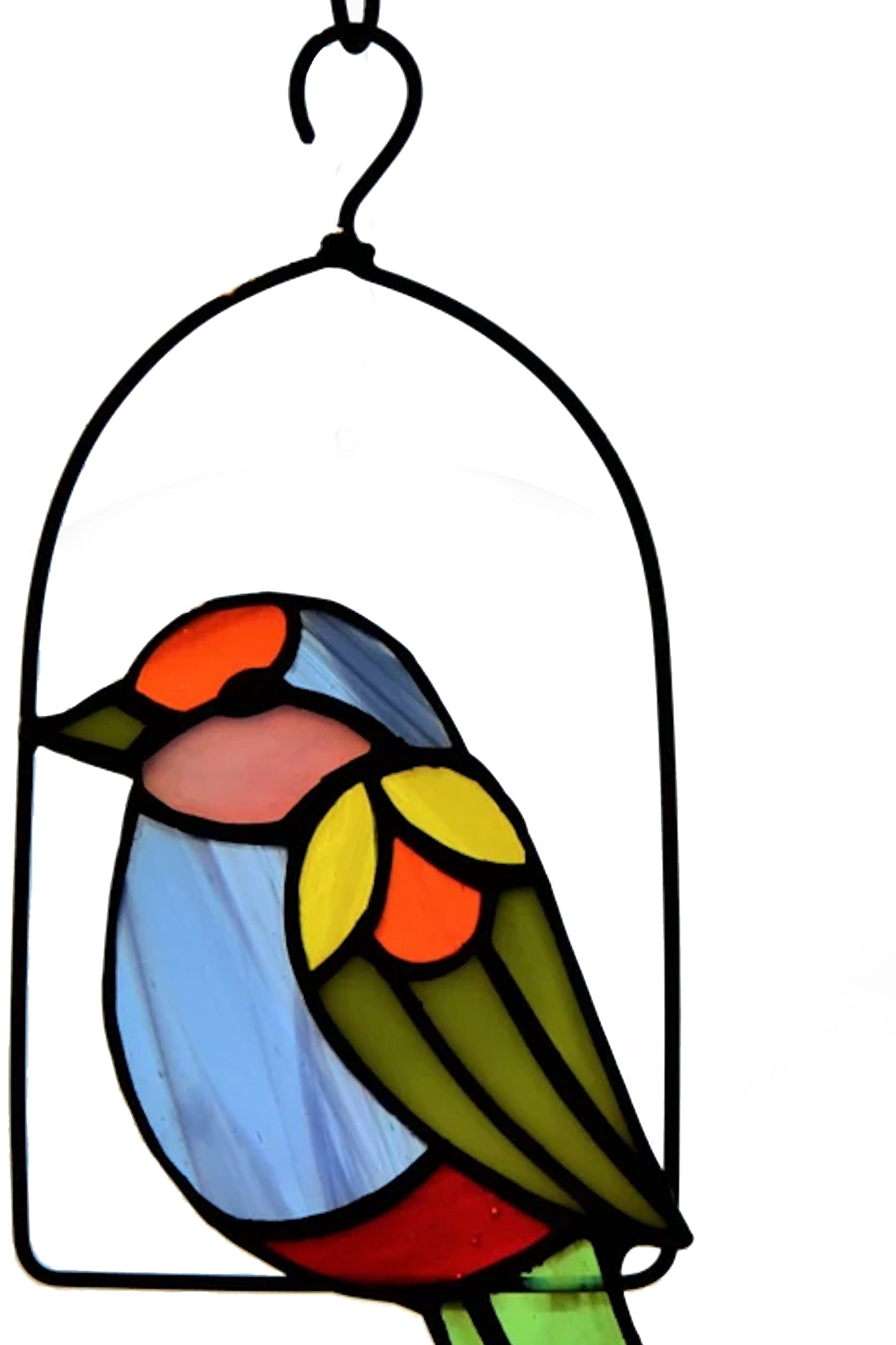 Stained glass suncatcher Pretty bird Window hanging bird Glass decor gift Stain glass bird Suncatcher Wall decor Garden pendant