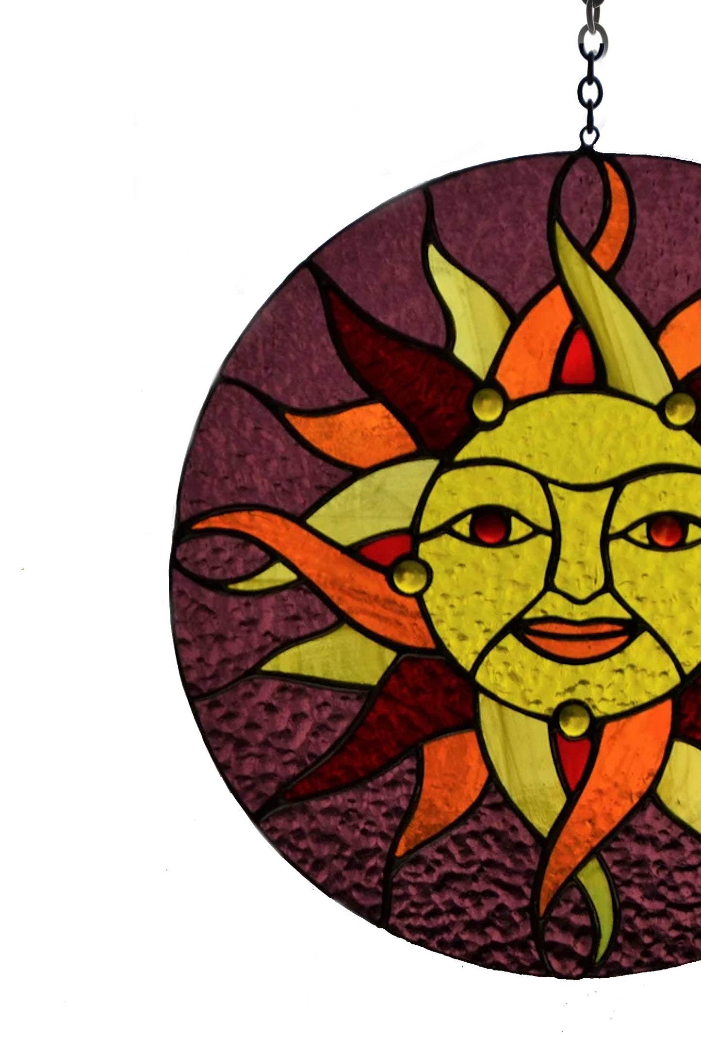 Stained glass window hanging Celtic sun suncatcher Wall decor Birthday gift Folk pattern Stain glass window pendant Glass sun