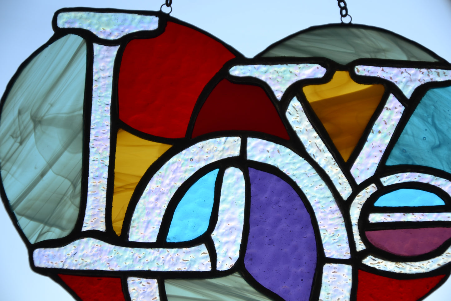 Heart suncatcher Stained glass window hanging Glass garden decor Love suncatcher Mother's day gift Christmas gift Friendly gift Custom glass