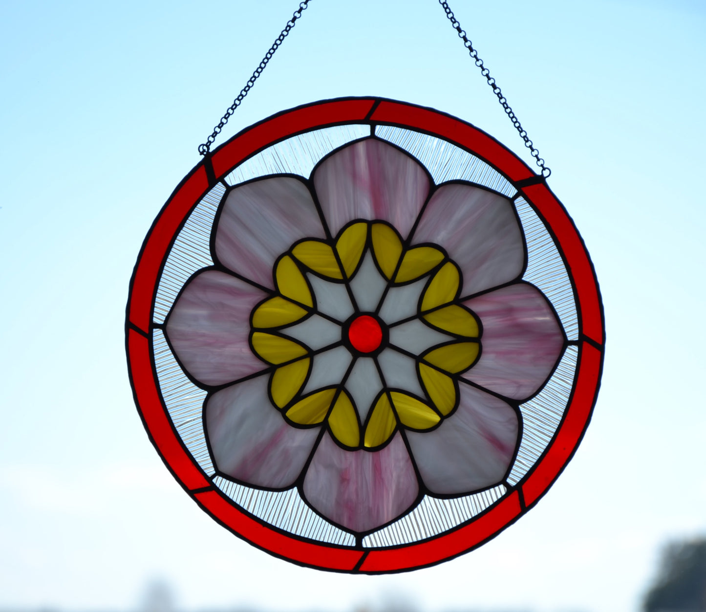 Stained glass Lotus mandala Stained glass window hanging Glass flower Christmas gift Window suncatcher Wall decor Living room decor