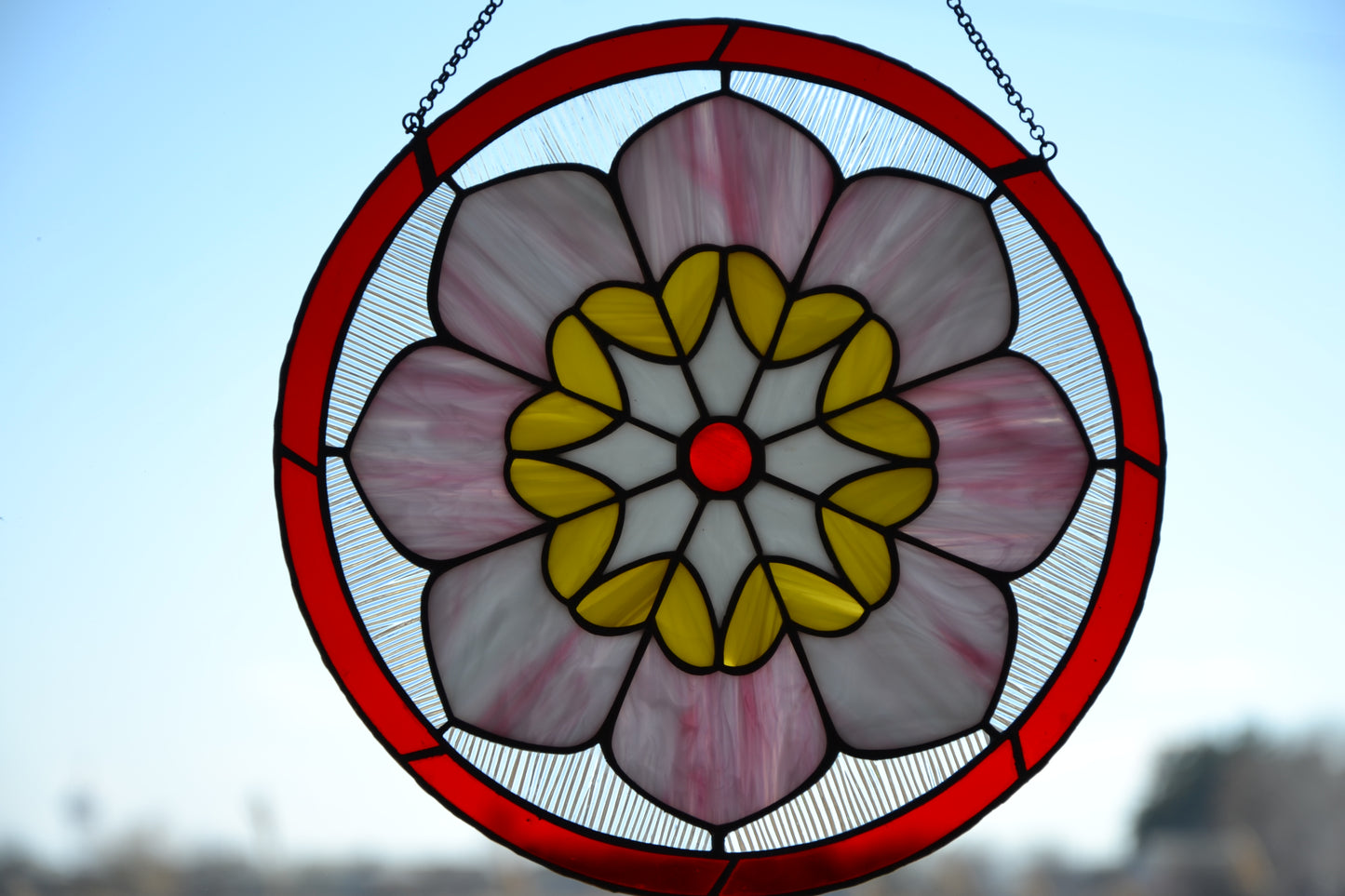 Stained glass Lotus mandala Stained glass window hanging Glass flower Christmas gift Window suncatcher Wall decor Living room decor