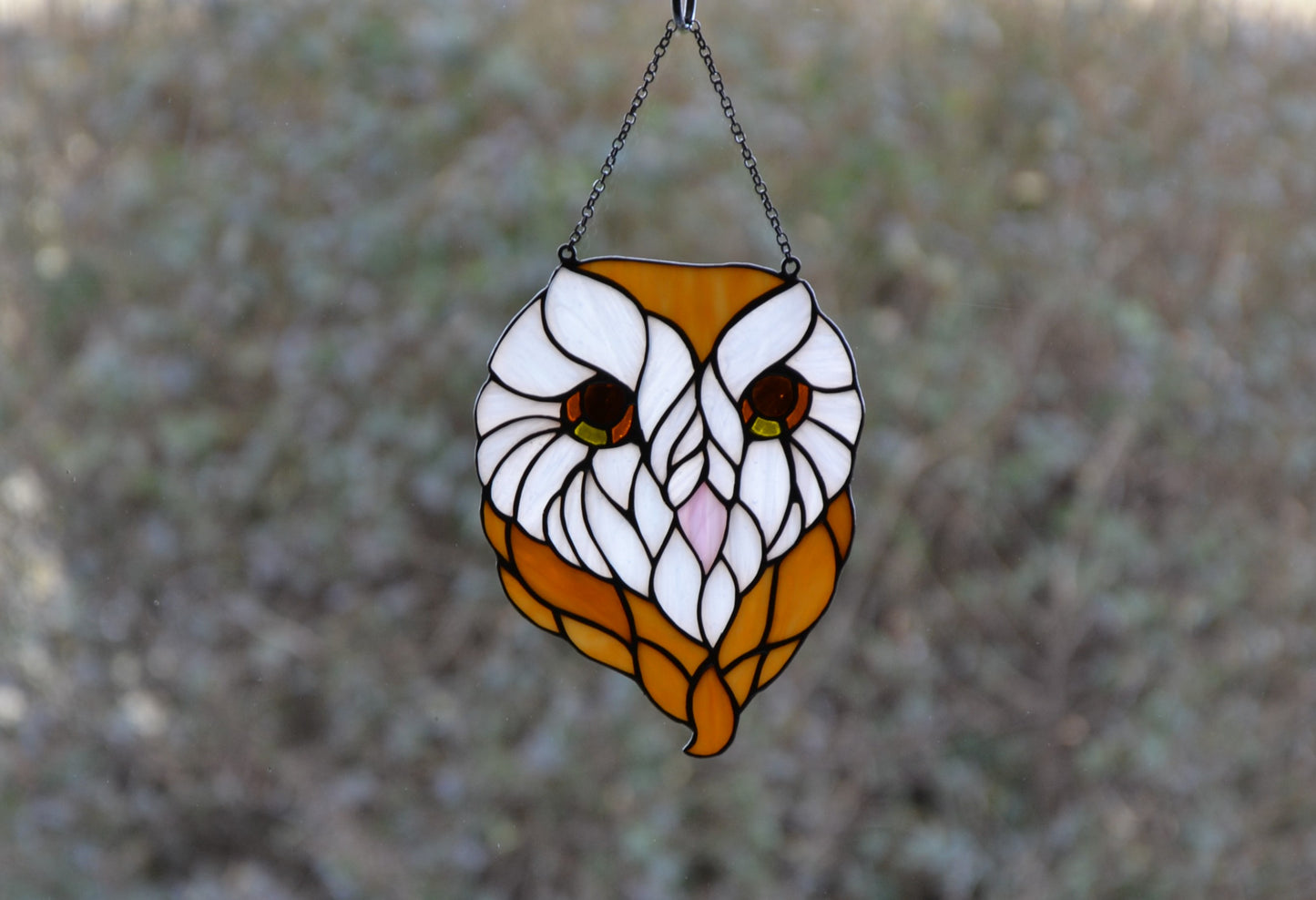 Owl stained glass window hangings sun catcher owl gift for boyfriend suncatcher for windows friendship gift glass art
