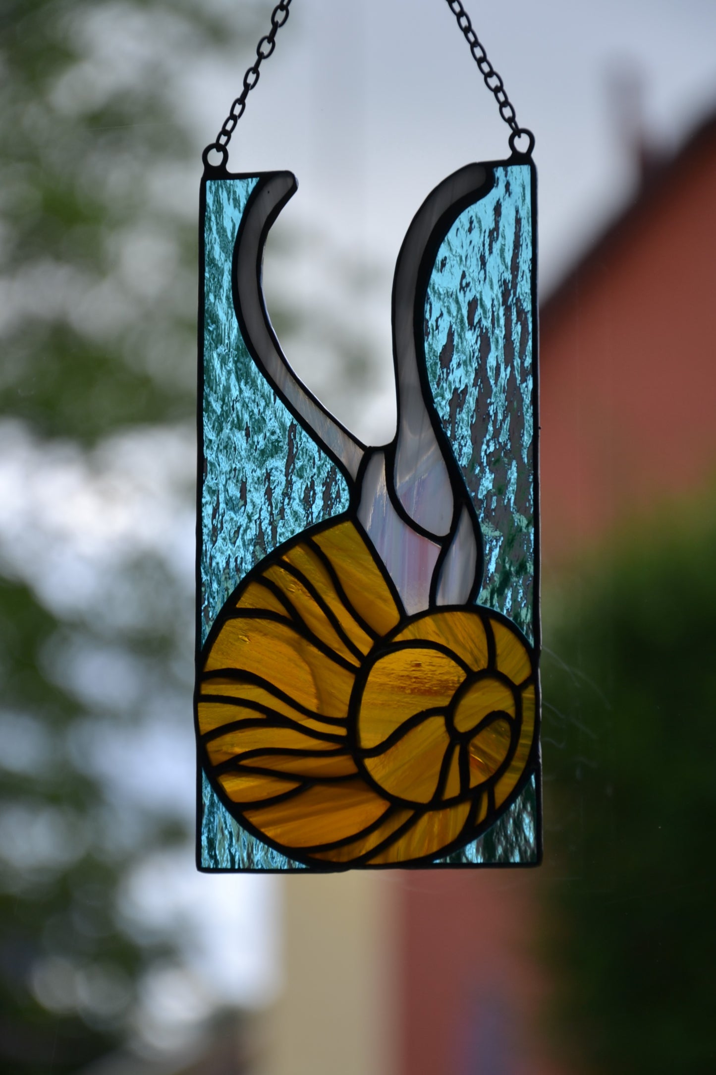 Snail suncatcher Stained glass window hanging Stain glass decor Glass animals Mother's day gift