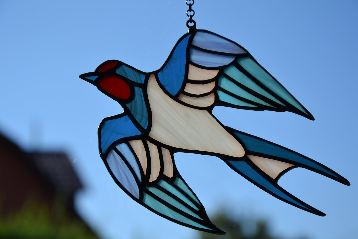 Martin stained glass window hanging Swallow suncatcher Wall art Stain glass gift Glass bird Window decor Garden decoration