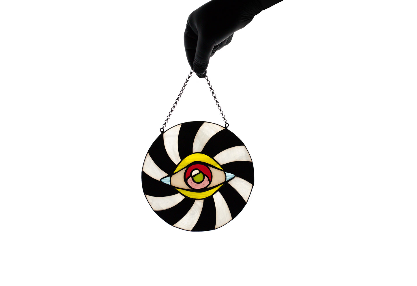 Stained glass suncatcher Eye window hanging Stained glass art Round suncatcher Christmas gift Wall art Protective amulet Stain glass panel