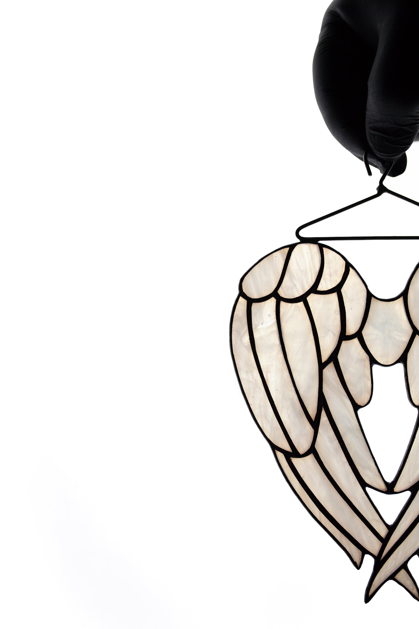 Stain glass suncatcher Angel wings window hanging Tiffany style sun catcher Home glass decor Glass wall art Gardening gift