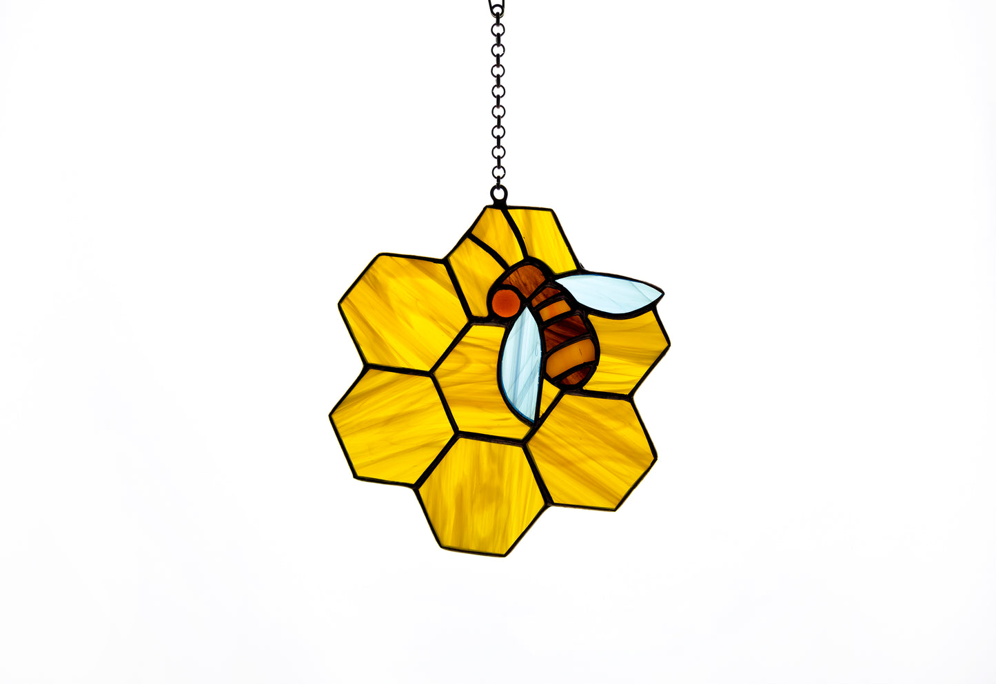 Bee suncatcher Window hanging Mother's day gift Glass bug Honey and bee Stained glass art Stain glass sun catcher Christmas gift