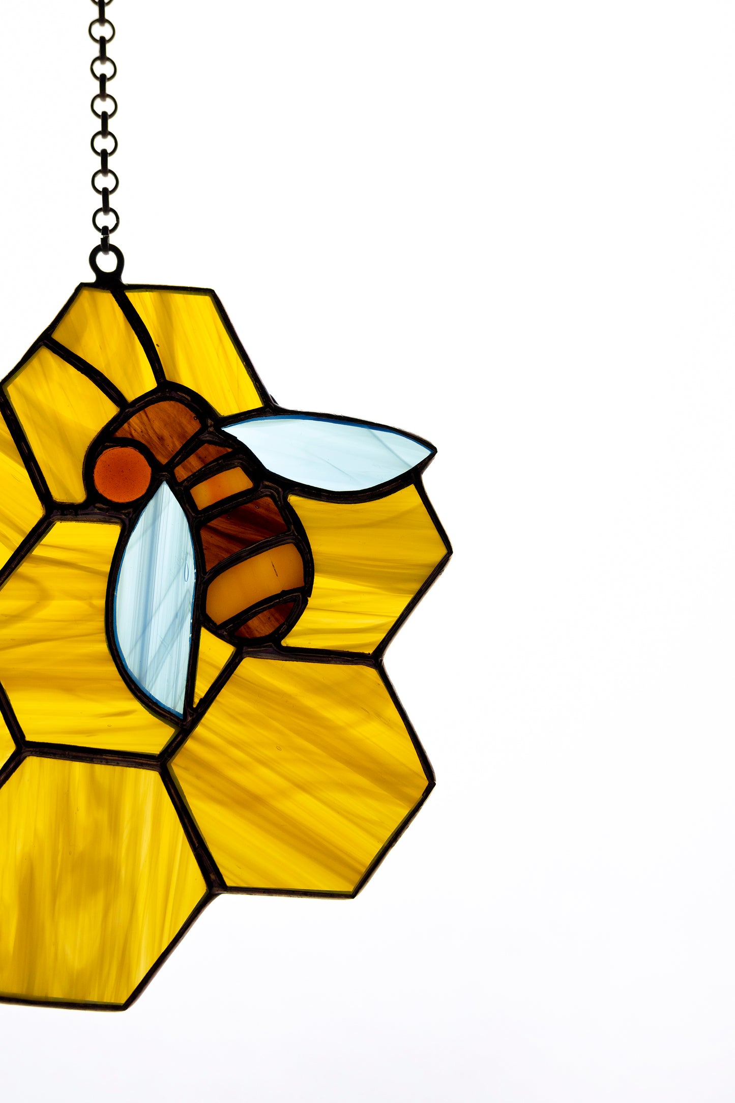 Bee suncatcher Window hanging Mother's day gift Glass bug Honey and bee Stained glass art Stain glass sun catcher Christmas gift