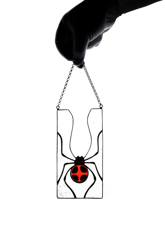 Stained glass window hanging Spider stain glass suncatcher Stained glass window hanger Fused glass Mother's day gift Garden decor Xmas gift