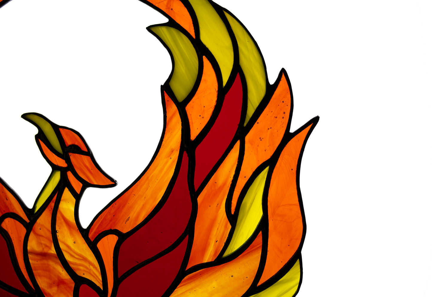 Stained glass Phoenix suncatcher Window hanging Flame suncatcher Firebird window decor Mountain sun catcher