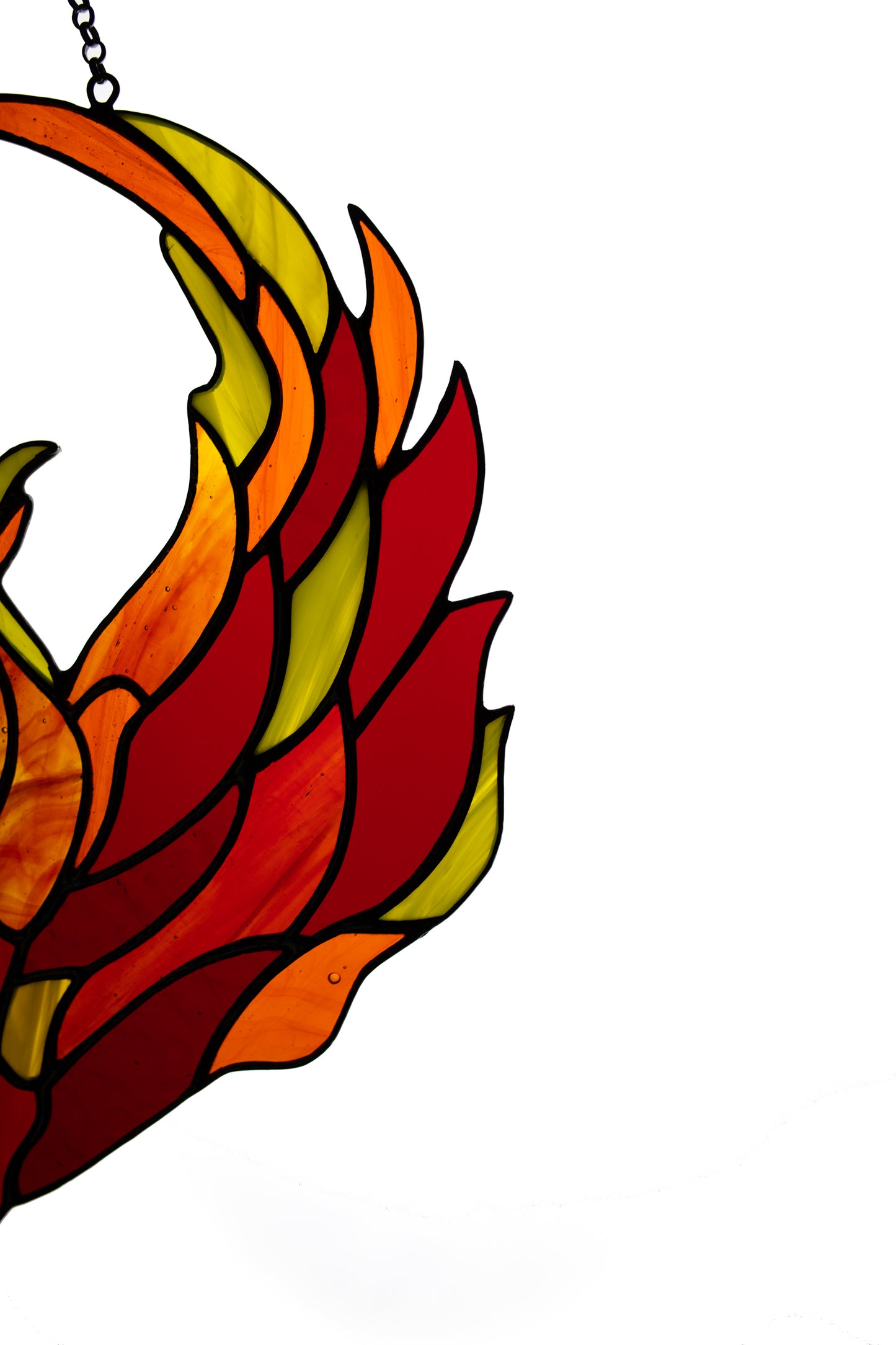 Stained glass Phoenix suncatcher Window hanging Flame suncatcher Firebird window decor Mountain sun catcher