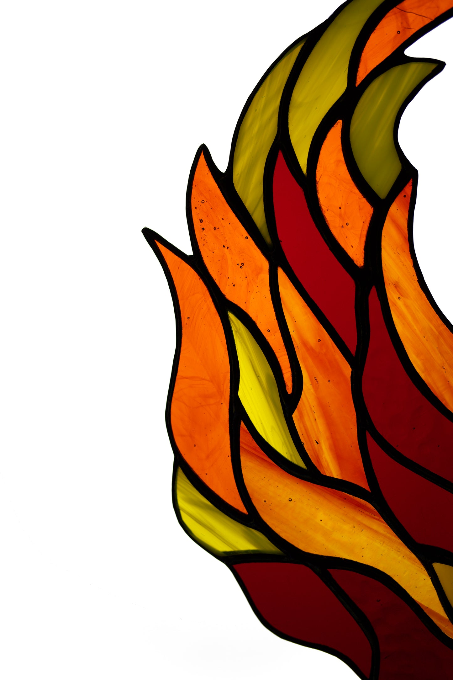 Stained glass Phoenix suncatcher Window hanging Flame suncatcher Firebird window decor Mountain sun catcher