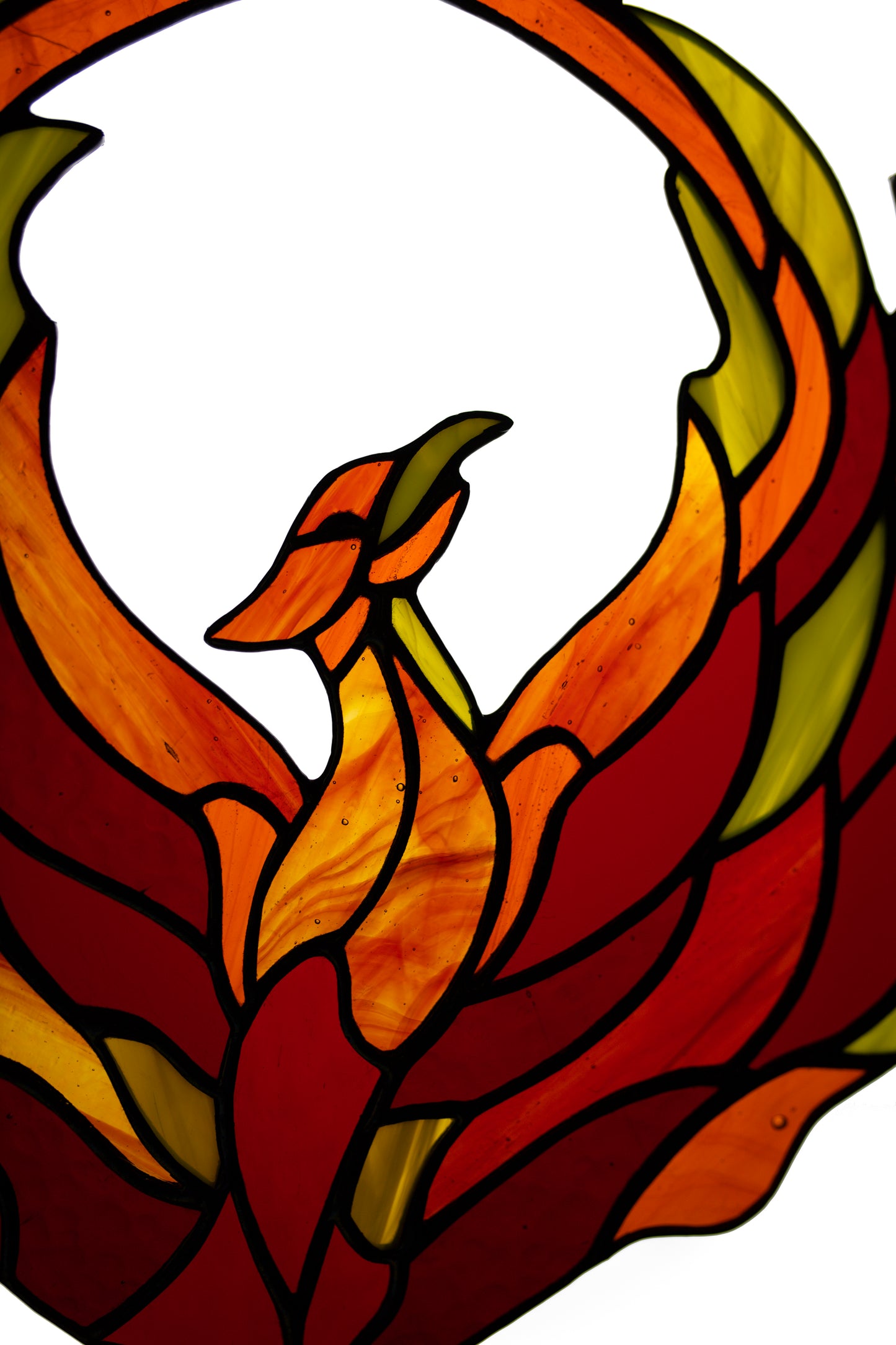 Stained glass Phoenix suncatcher Window hanging Flame suncatcher Firebird window decor Mountain sun catcher