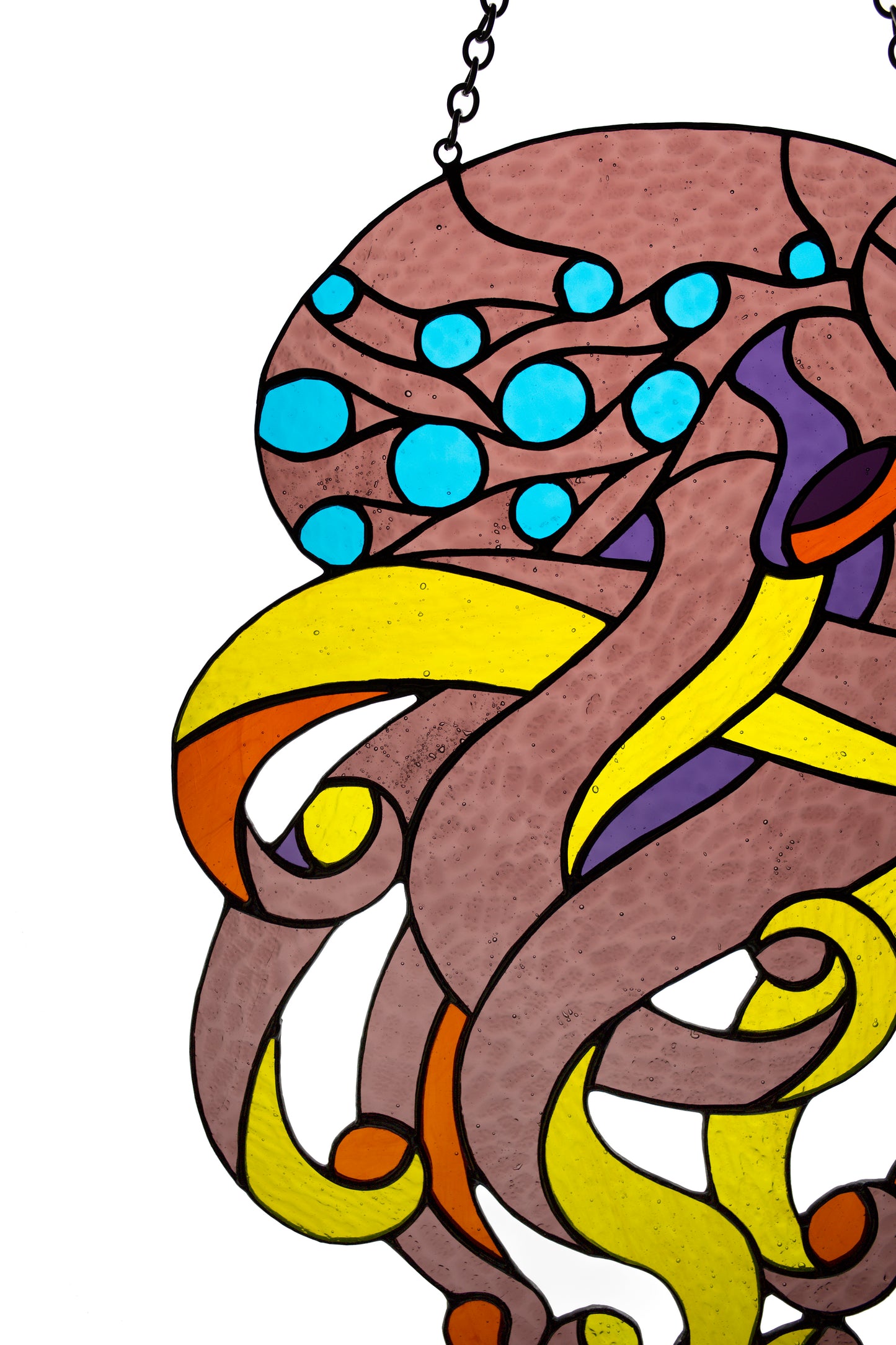 Stain glass Octopus suncatcher Window hanging panel Stained glass animals Mother's day gift Ocen decor Wall decor Tiffany style