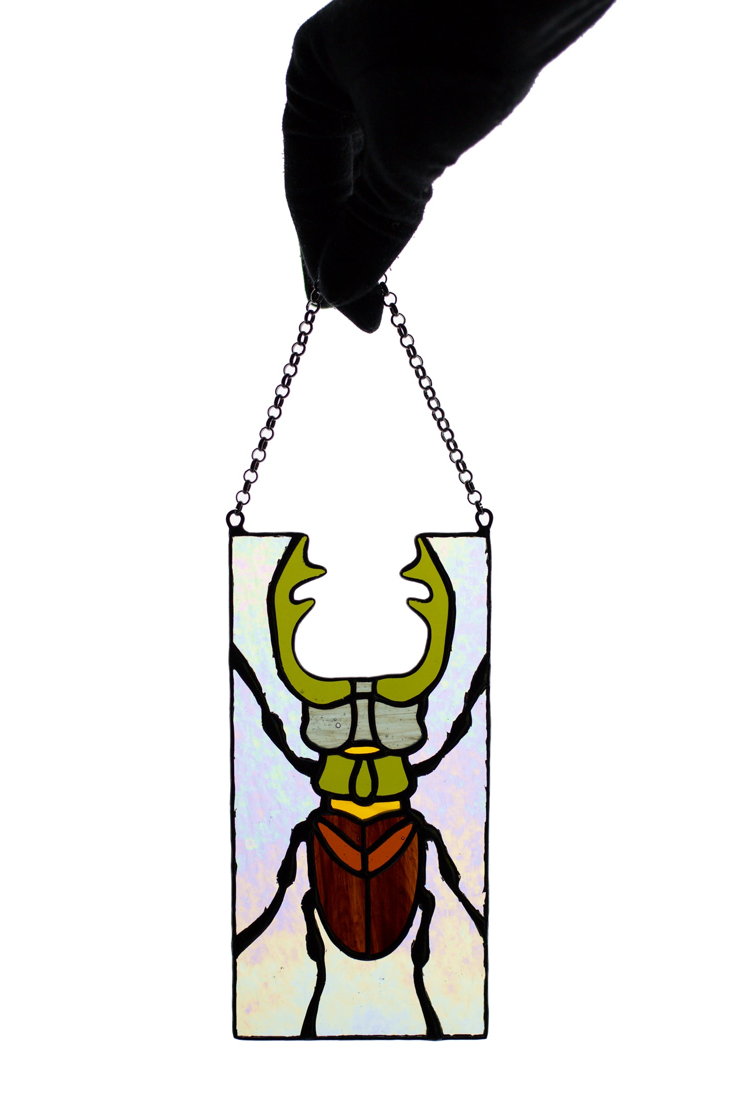 Stained glass window hanging Stag beetle suncather Glass bug Stain glass pendant Glass gift Wall decor Window sun catcher Nature style