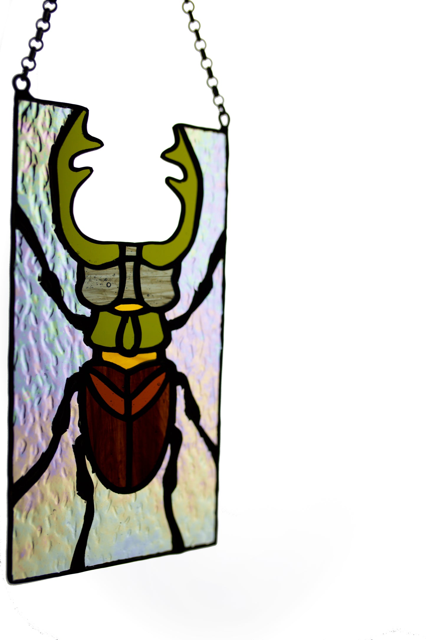 Stained glass window hanging Stag beetle suncather Glass bug Stain glass pendant Glass gift Wall decor Window sun catcher Nature style