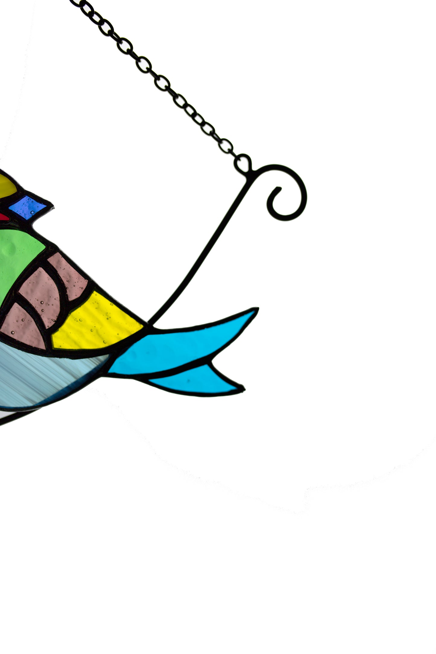 Birds on a branch suncatcher Mother's day gift Stained glass window hanging Multicolor birds Wall decor Xmas gift Garden hanging Living room Christmas gift