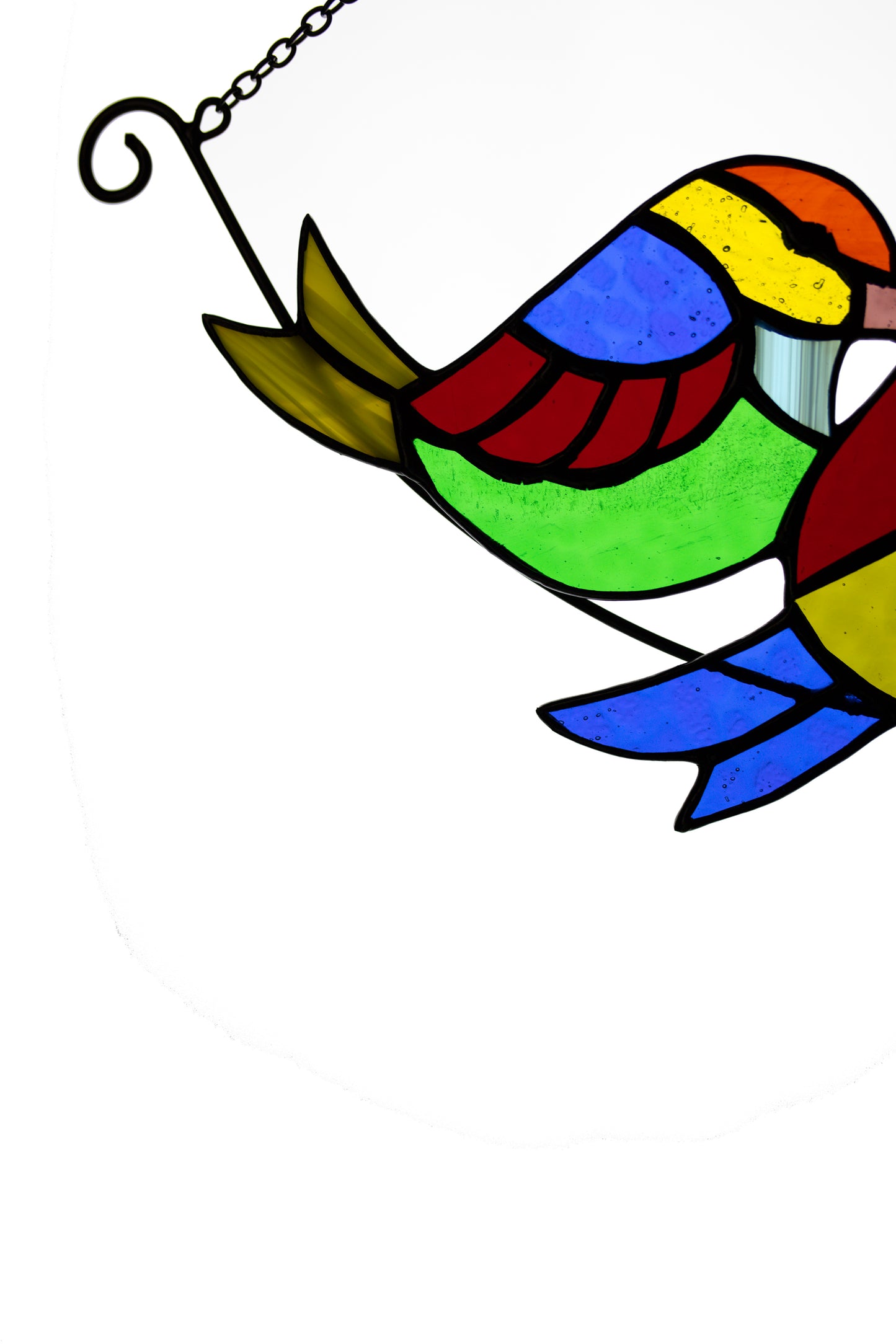 Birds on a branch suncatcher Mother's day gift Stained glass window hanging Multicolor birds Wall decor Xmas gift Garden hanging Living room Christmas gift