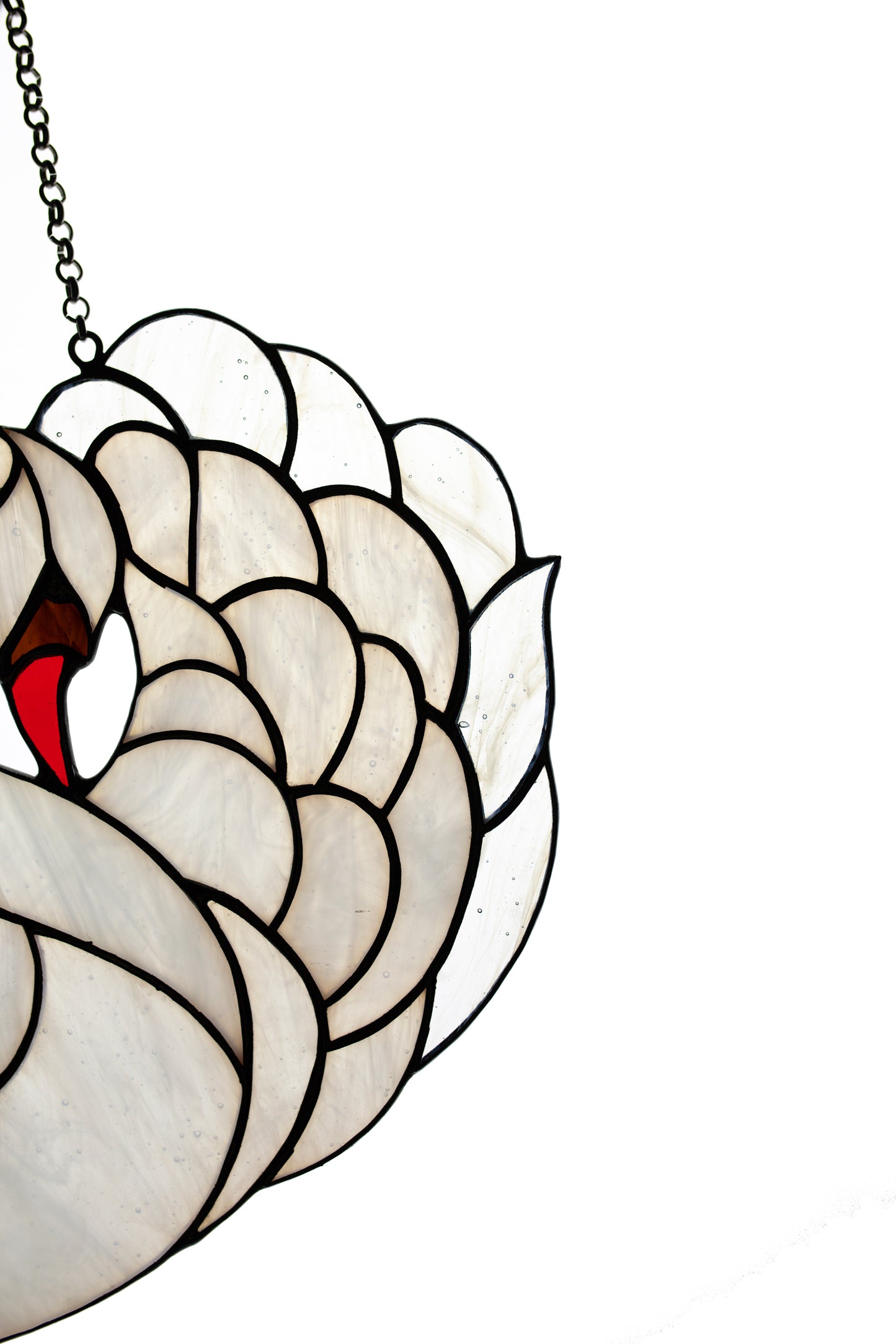 Stained glass suncatcher White Swan Window hanging Stain glass suncatcher Xmas gift Wall decor Stained glass Bird Free shipping Garden decor