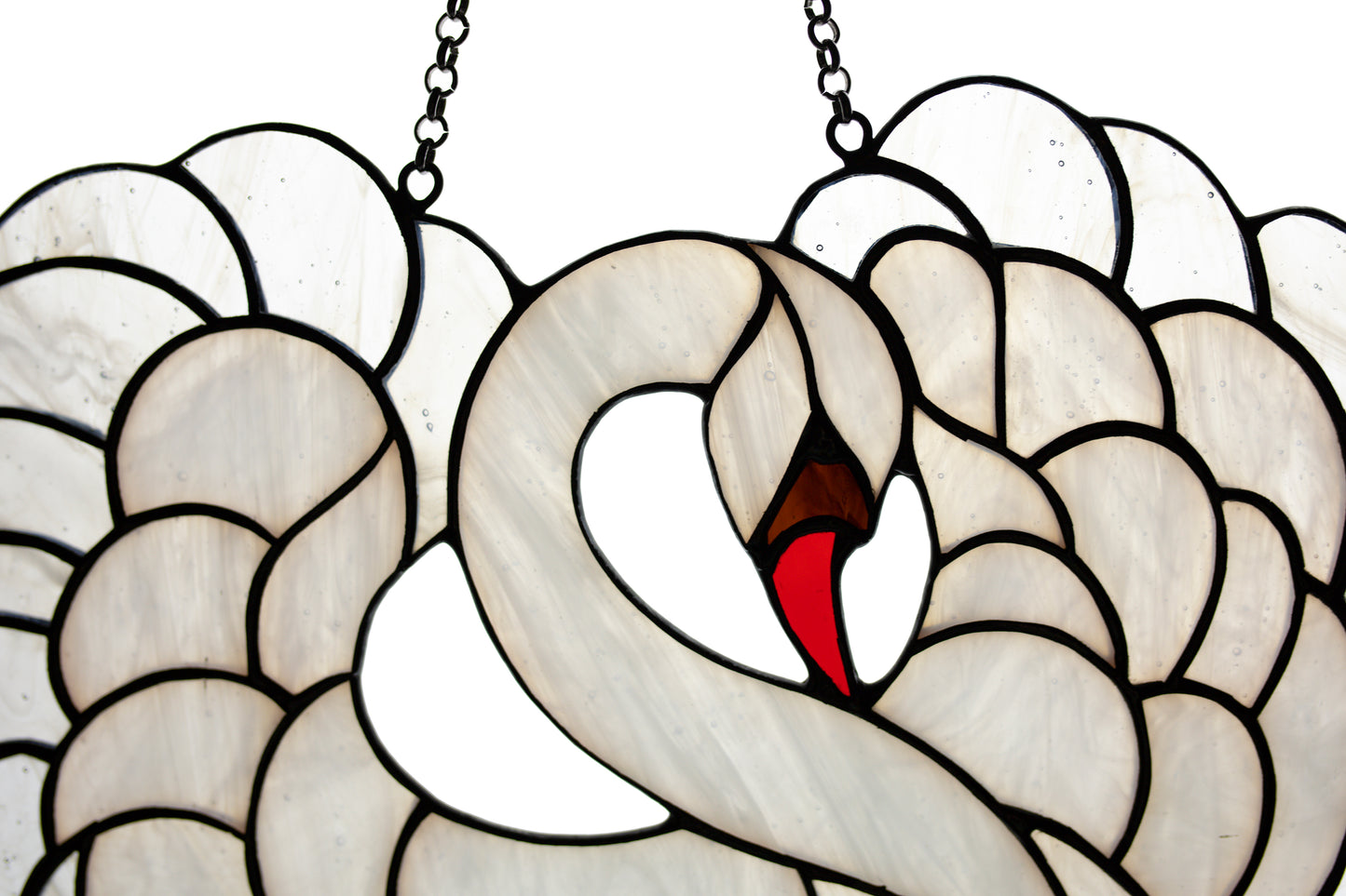 Stained glass suncatcher White Swan Window hanging Stain glass suncatcher Xmas gift Wall decor Stained glass Bird Free shipping Garden decor