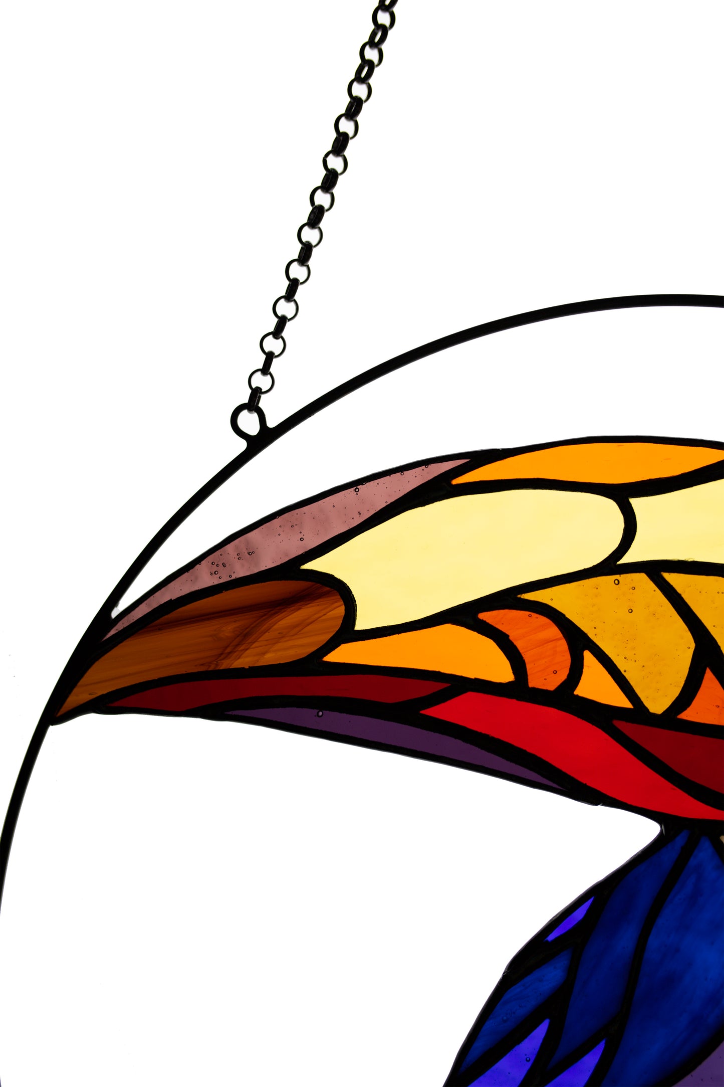 Stained glass bird Toucan Window hanging bird Glass art Gift idea Stain glass bird Ring suncatcher Wall hanging bird Wall decor