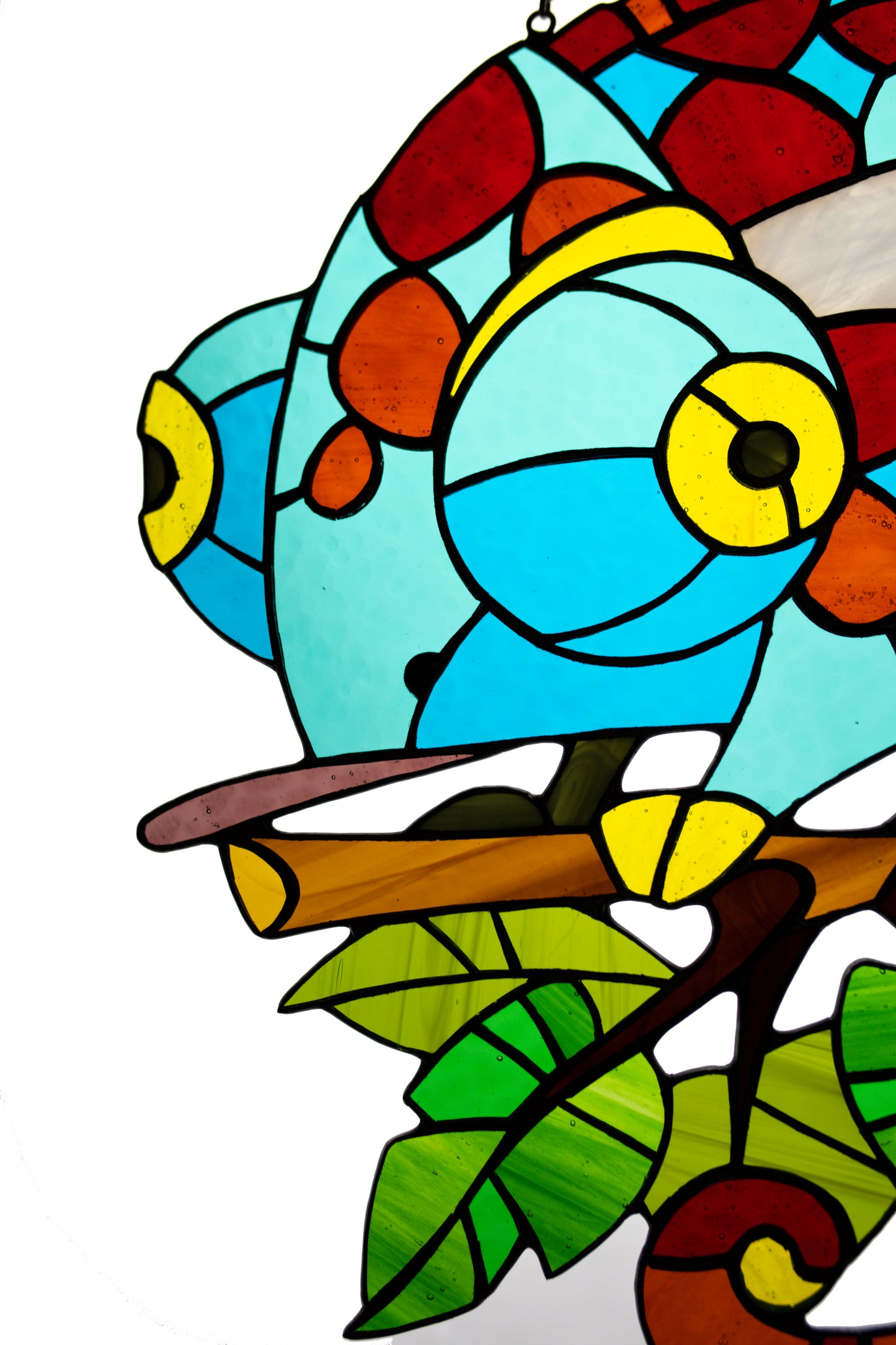 Stained glass suncatcher Chameleon window hanging Rainbow catcher Living room art Outdoor decoration Gift for friends Wall art Garden decor