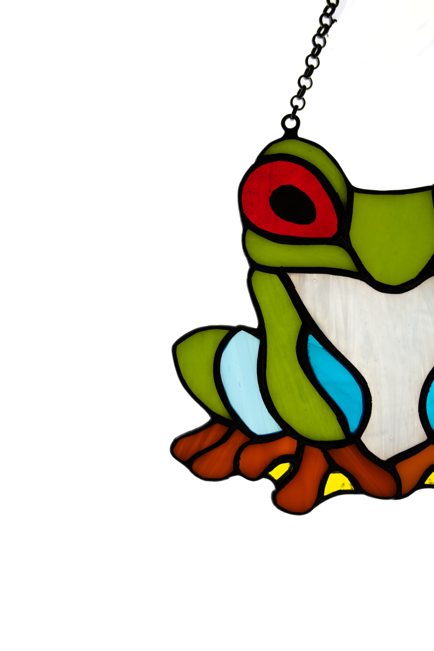 Stained glass suncatcher Red eyed tree frog suncatcher Mother's day gift Window hanging stained glass Christmas gift Wall decor Glass art