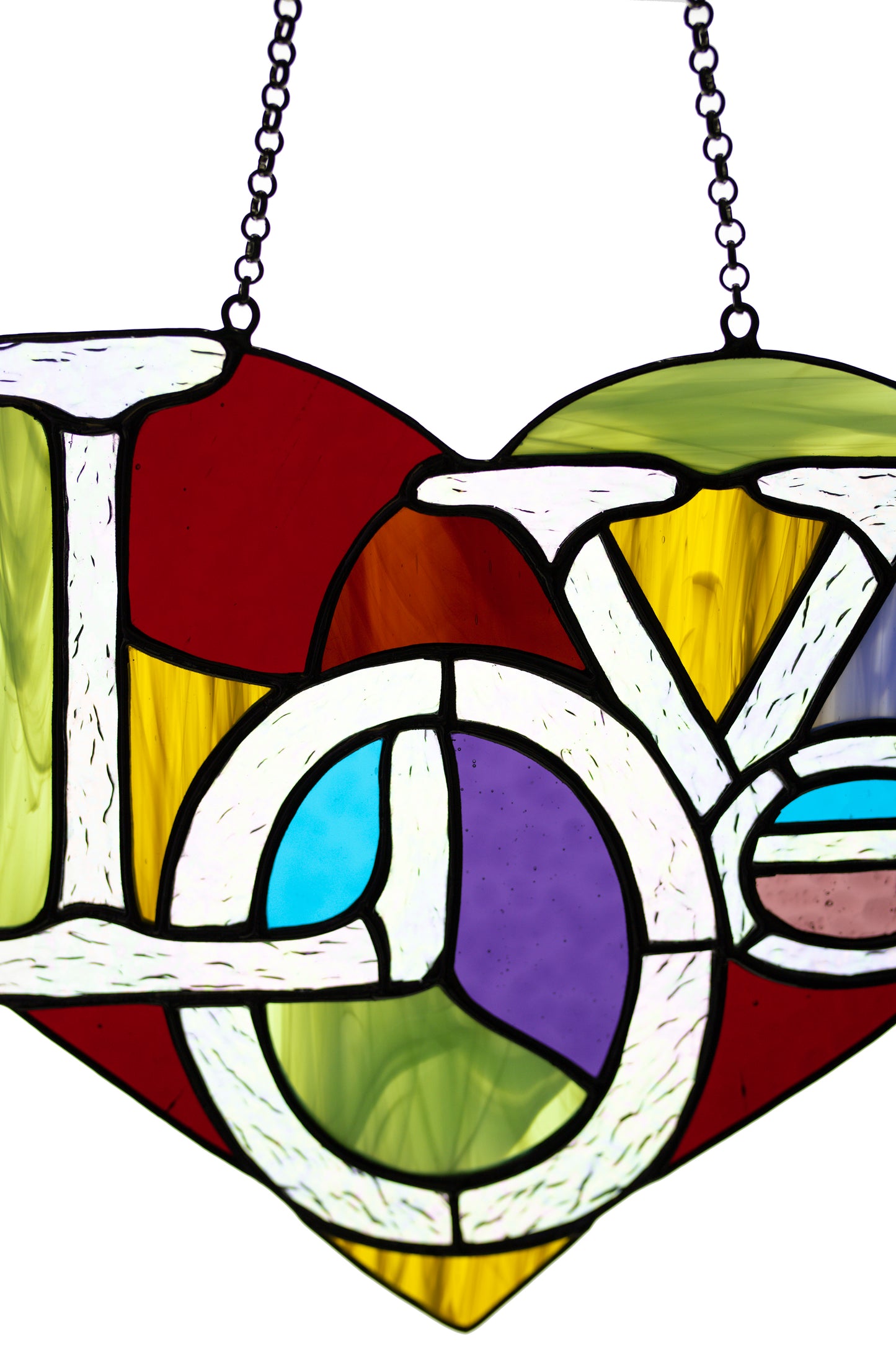 Heart suncatcher Stained glass window hanging Glass garden decor Love suncatcher Mother's day gift Christmas gift Friendly gift Custom glass