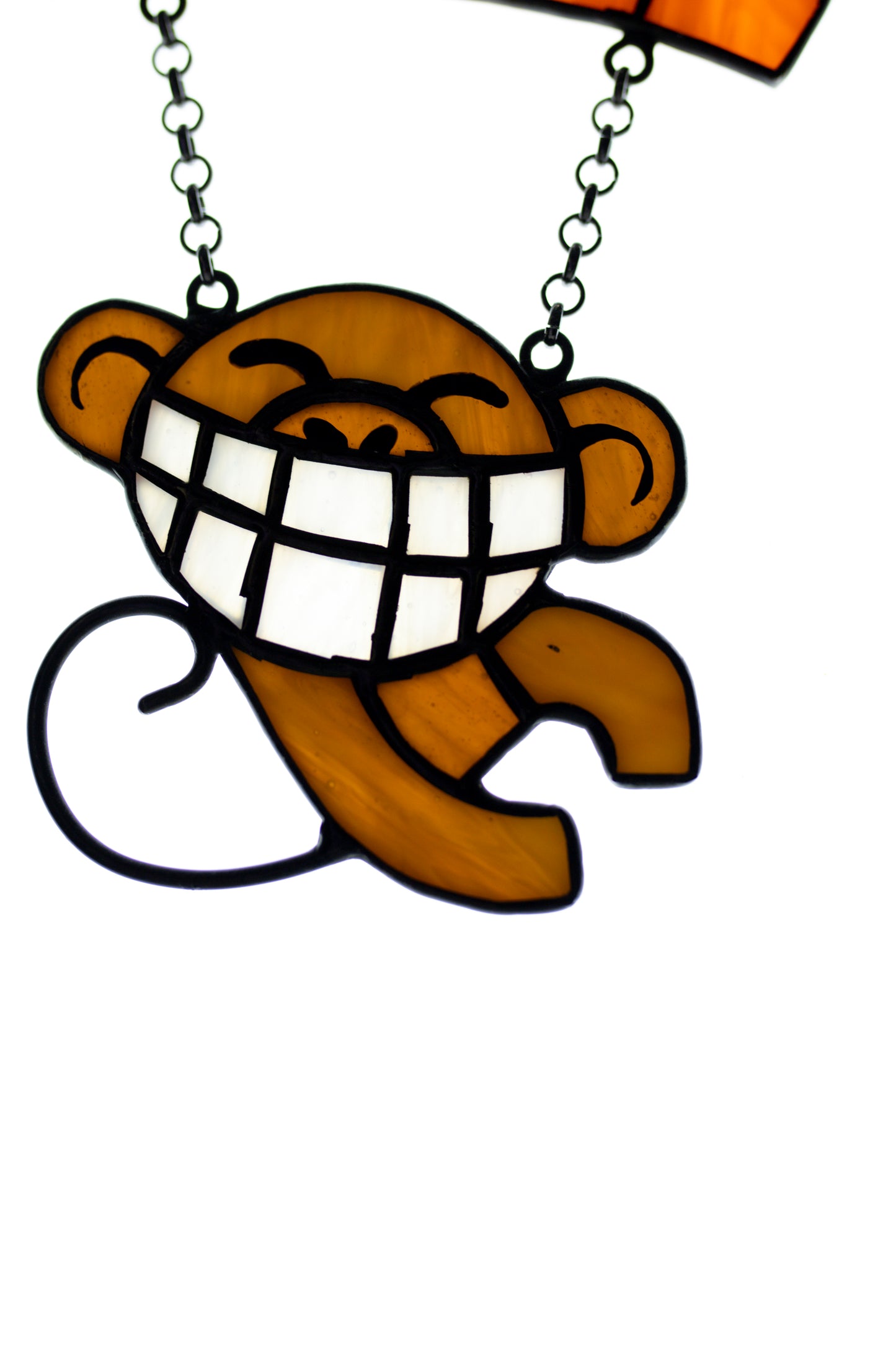 Funny monkey window hanging Stained glass suncatcher Window pendant Mother's day gift Christmas gift