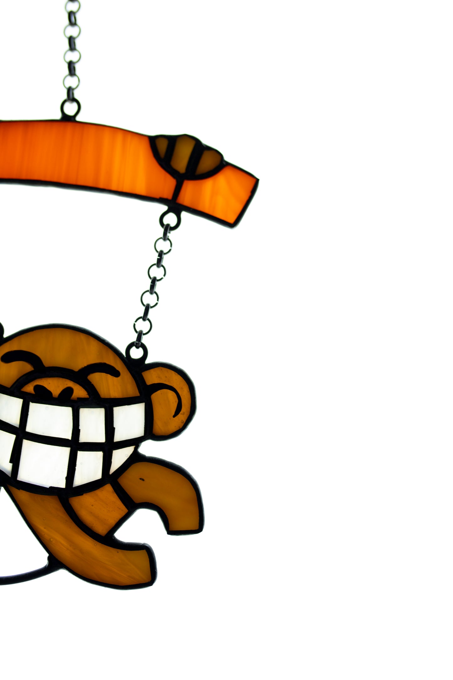 Funny monkey window hanging Stained glass suncatcher Window pendant Mother's day gift Christmas gift