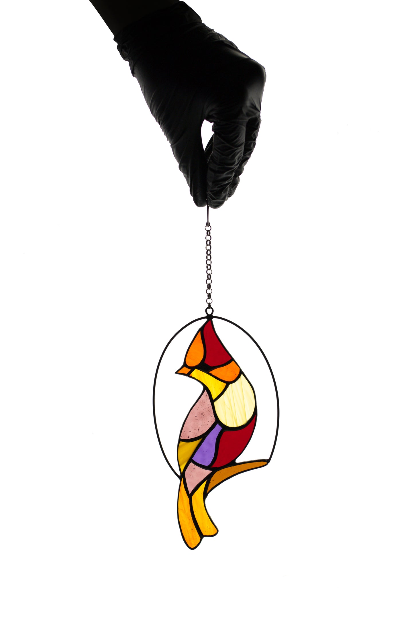 Stained glass suncatcher Bird stain glass gift Window hanging panel Tiffany style glass Garden decor Wall hanging Stain glass pendant