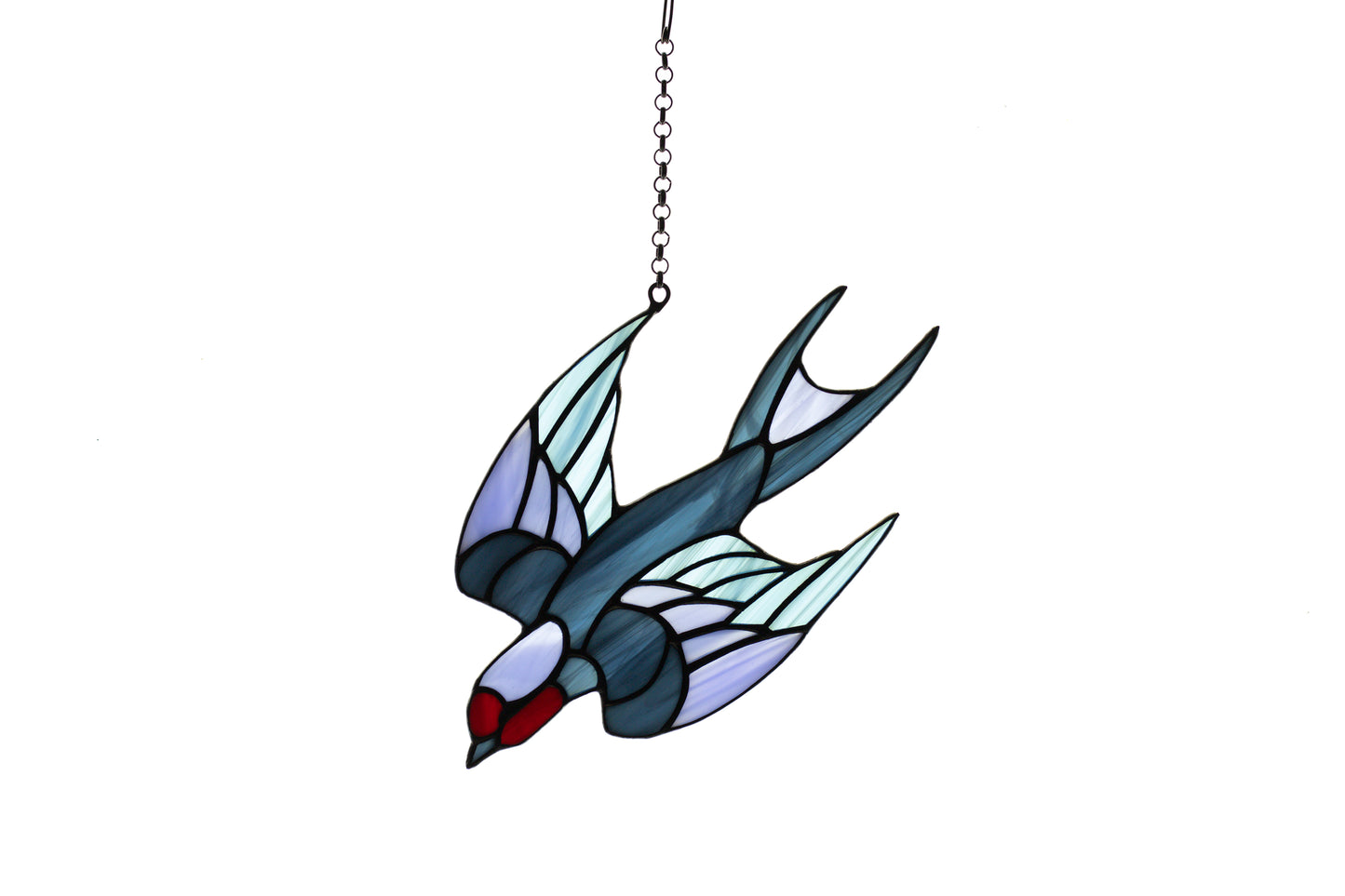 Stained glass suncatcher Martlet Window hanging Stain glass bird Wall decor Birthday gift Stained glass window pendant Wall art