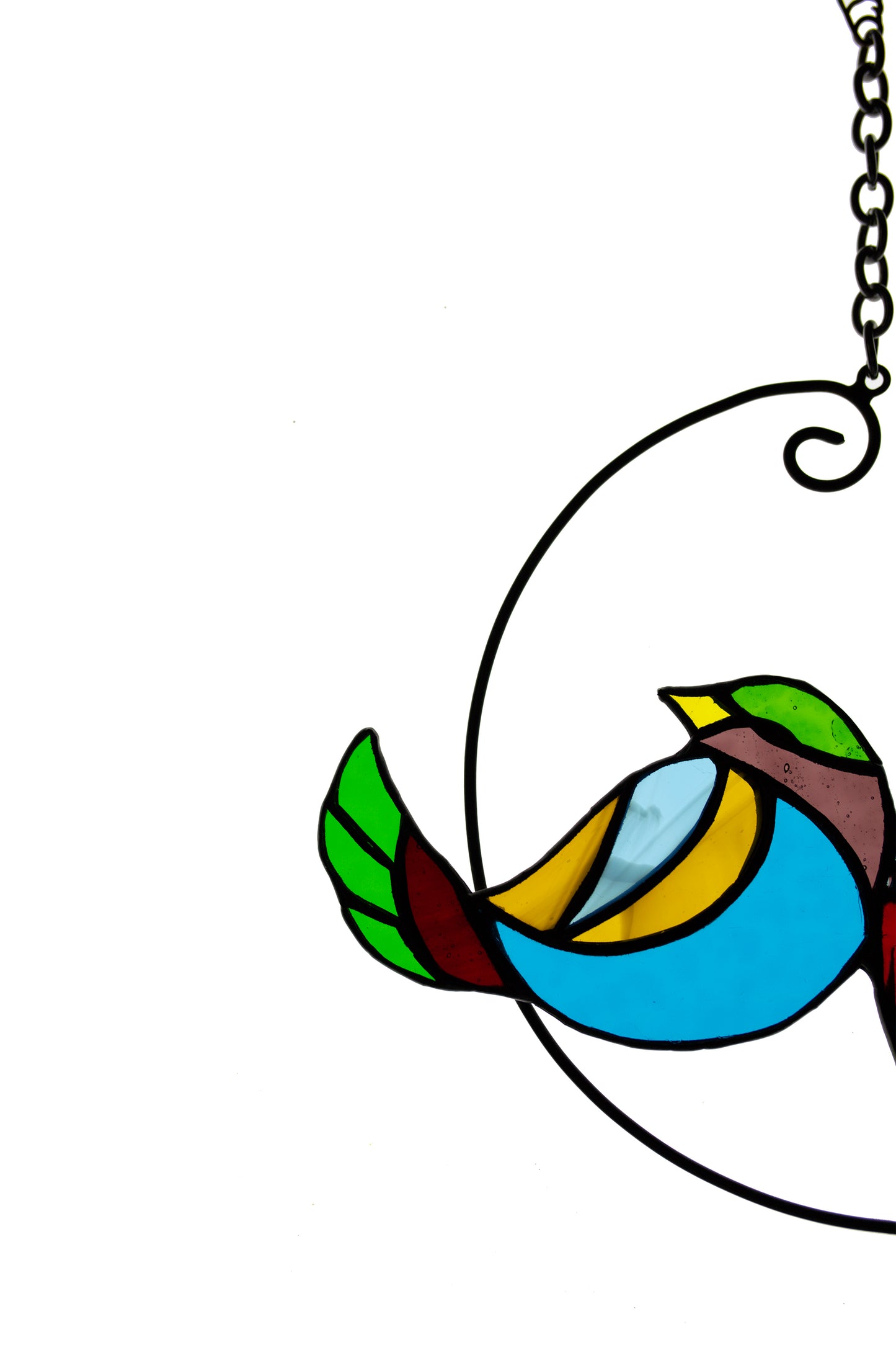Suncatcher Two birds on branch stained glass window hanging Stain glass suncatcher Glass decor Friendly gift Wall decor