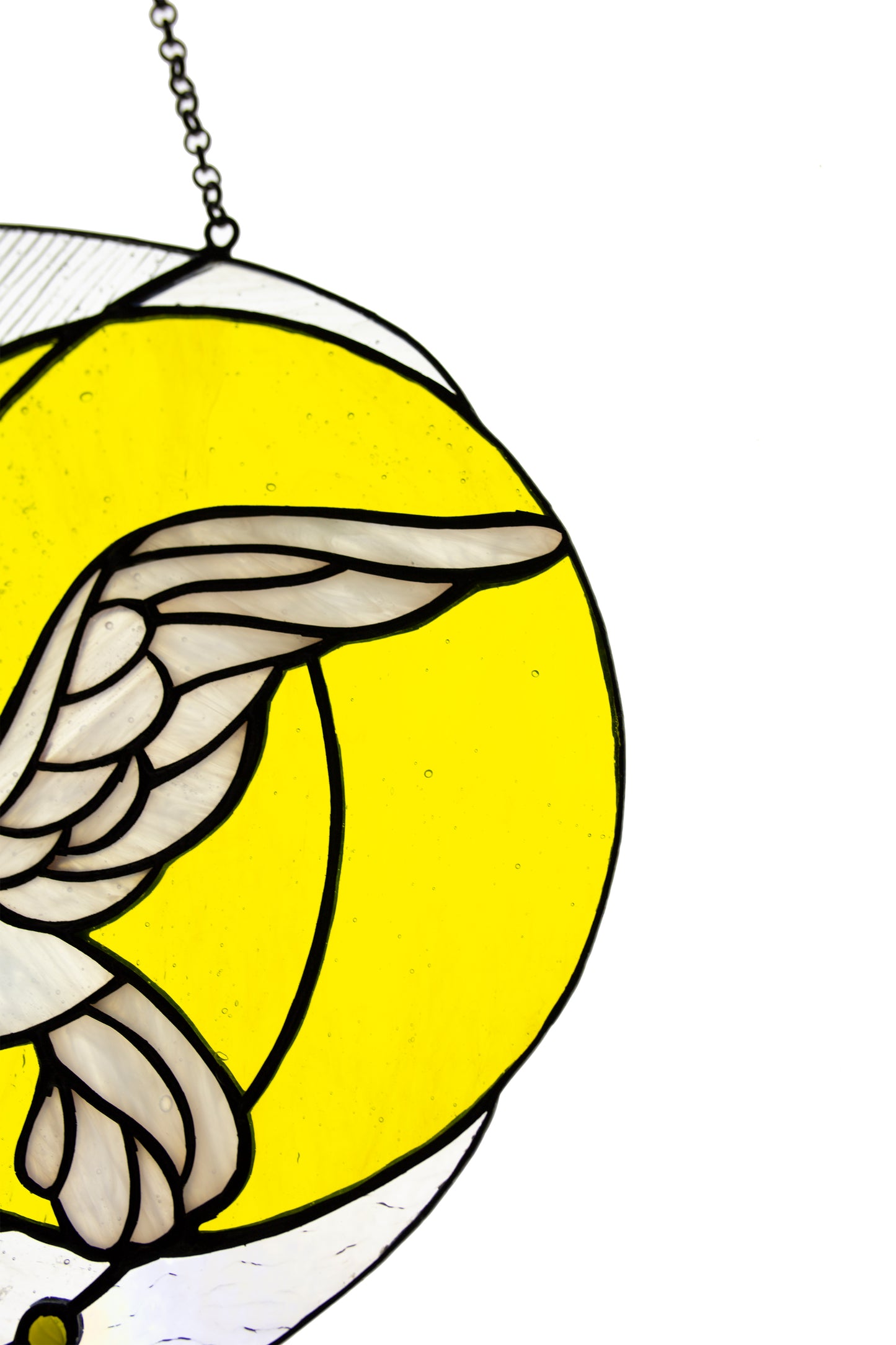 Stained glass sun catcher Flying dove suncatcher Stained glass window hanging Wall decor Glass gift Living room decor