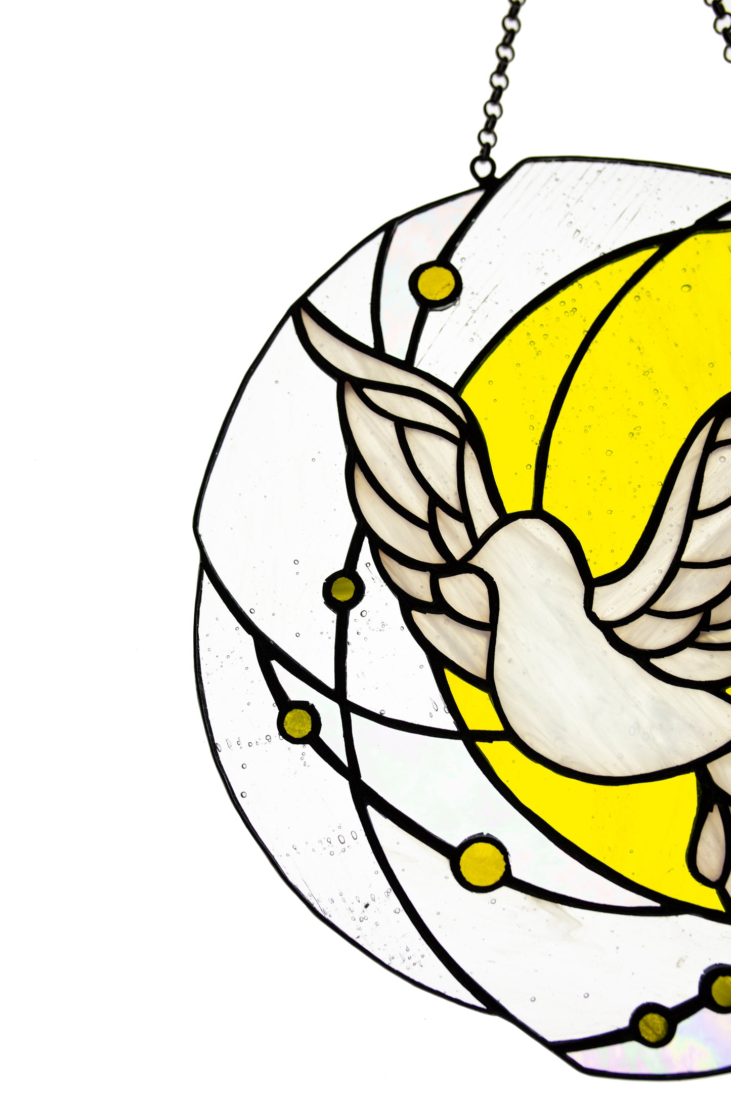 Stained glass sun catcher Flying dove suncatcher Stained glass window hanging Wall decor Glass gift Living room decor