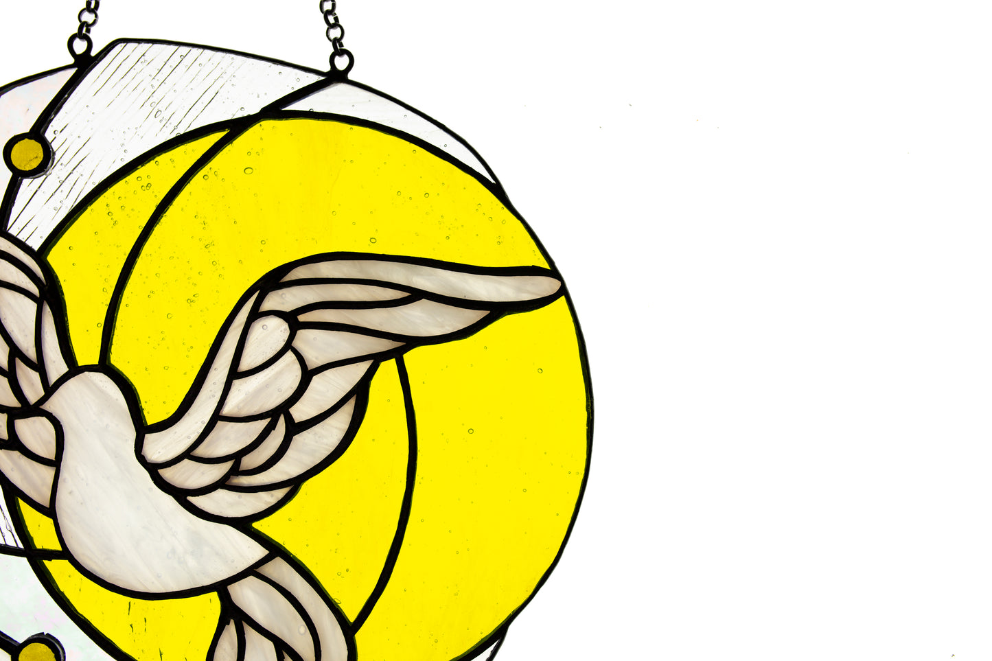 Stained glass sun catcher Flying dove suncatcher Stained glass window hanging Wall decor Glass gift Living room decor