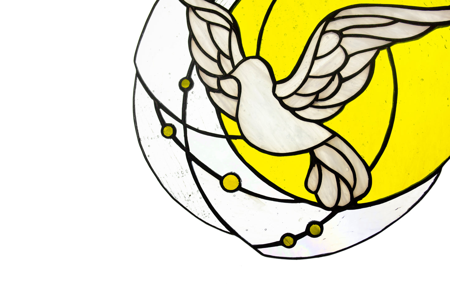 Stained glass sun catcher Flying dove suncatcher Stained glass window hanging Wall decor Glass gift Living room decor