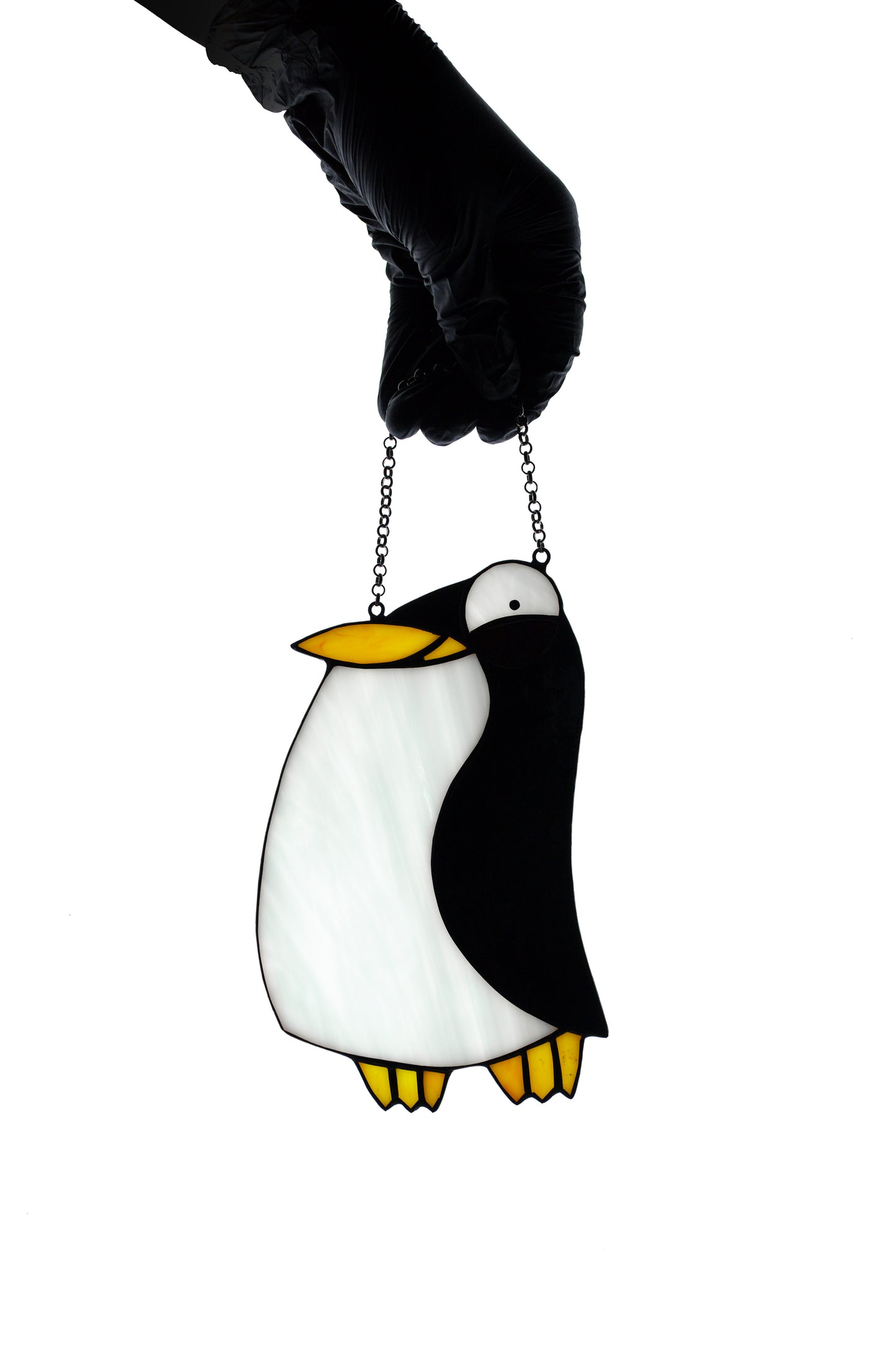 Penguin stained glass suncatcher Window hanging glass bird Mother's day gift