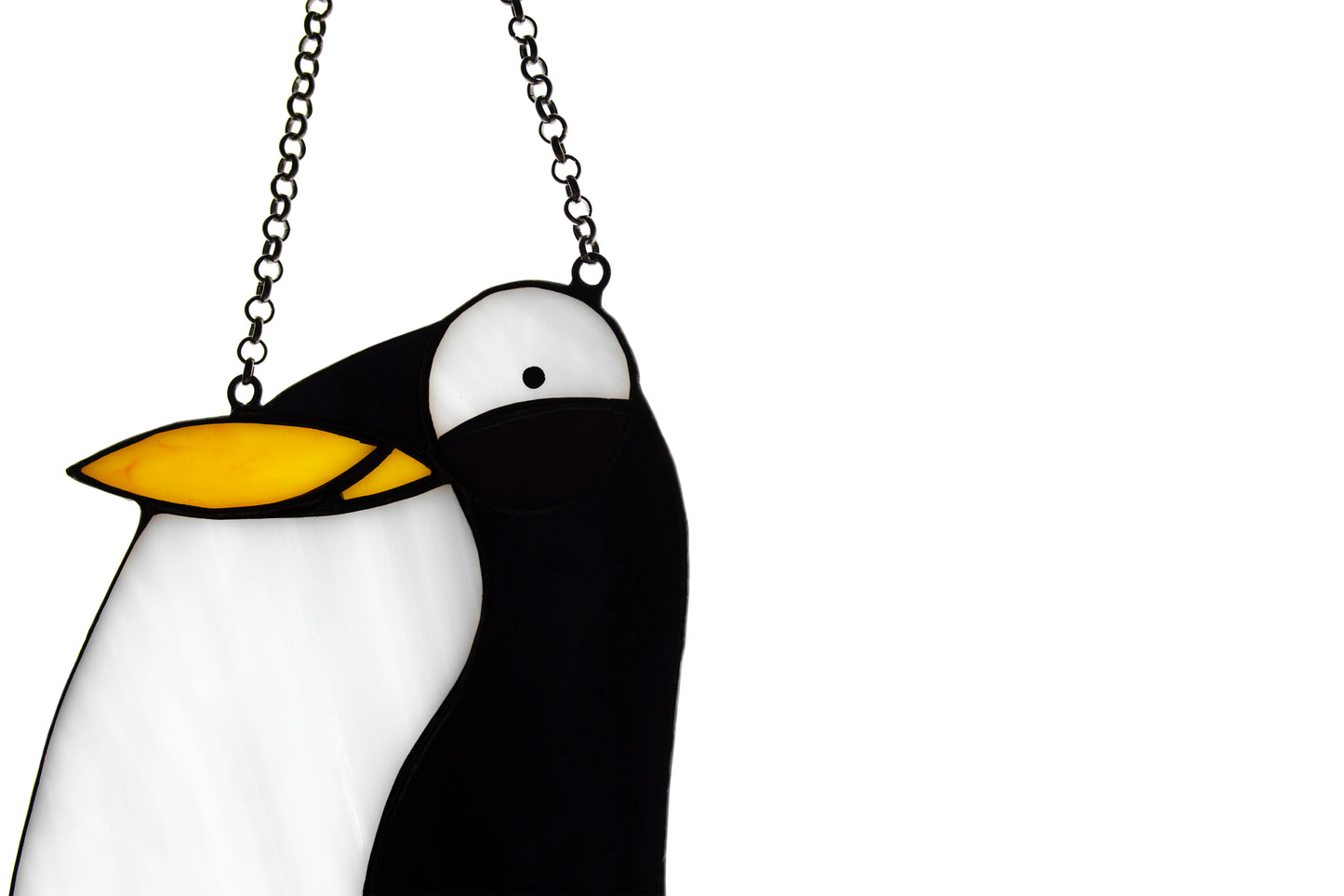 Penguin stained glass suncatcher Window hanging glass bird Mother's day gift