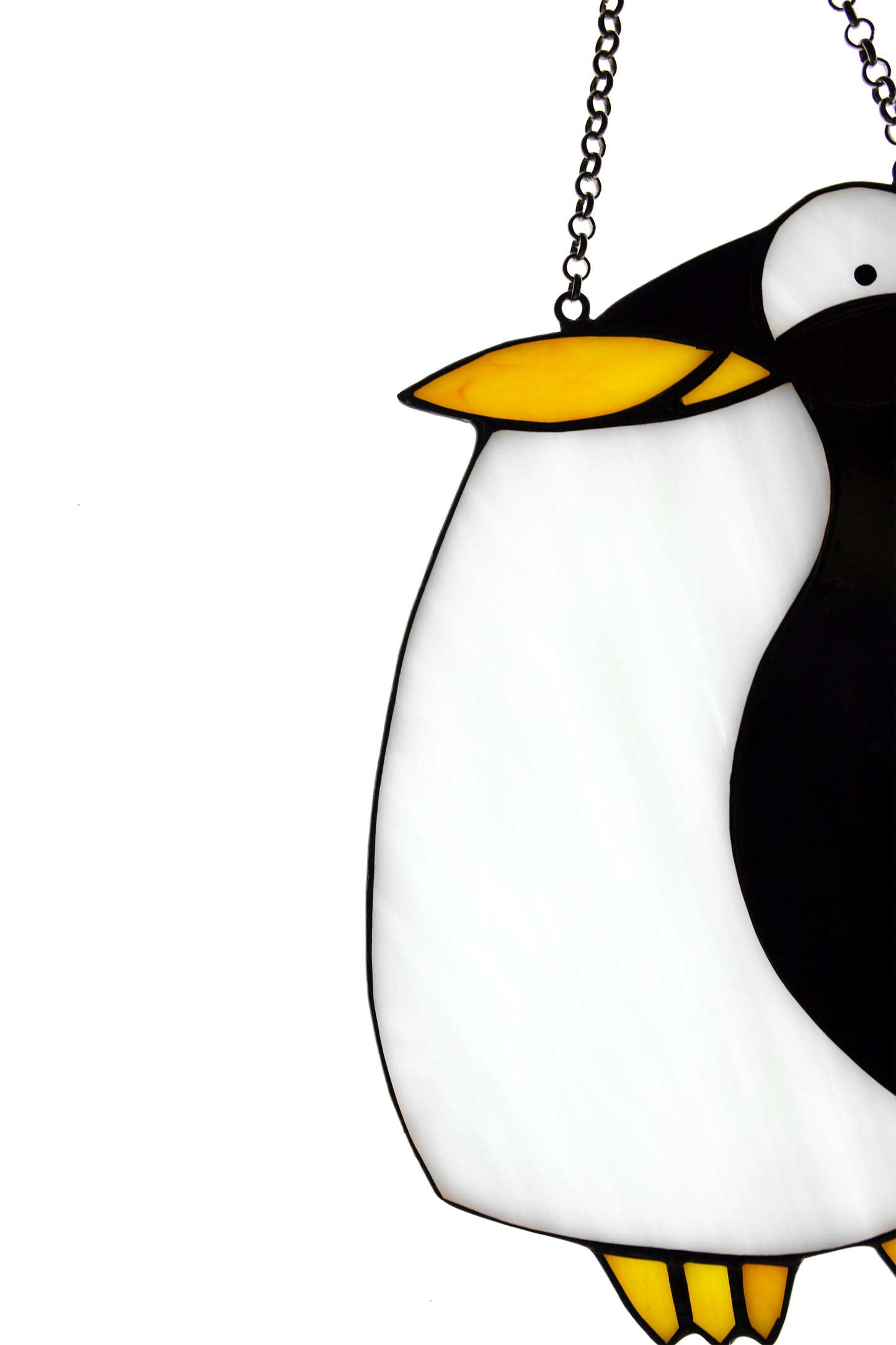 Penguin stained glass suncatcher Window hanging glass bird Mother's day gift