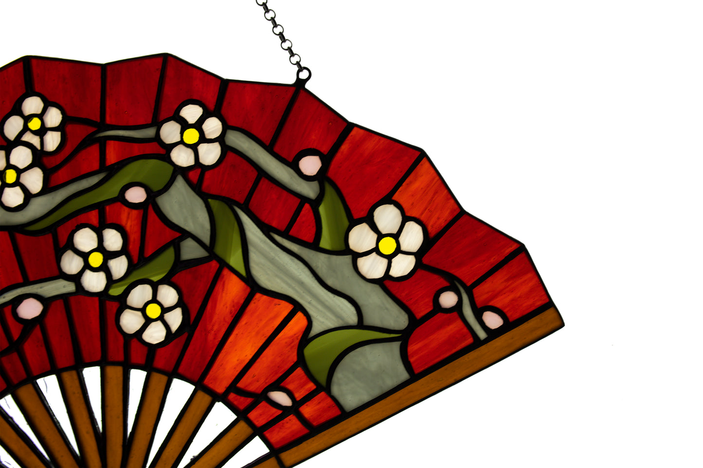 Stain glass Fan Hanging glass Succulent decor Modern stained glass Christmas gift Wall decor Glass art Japanese style Glass Living room deco
