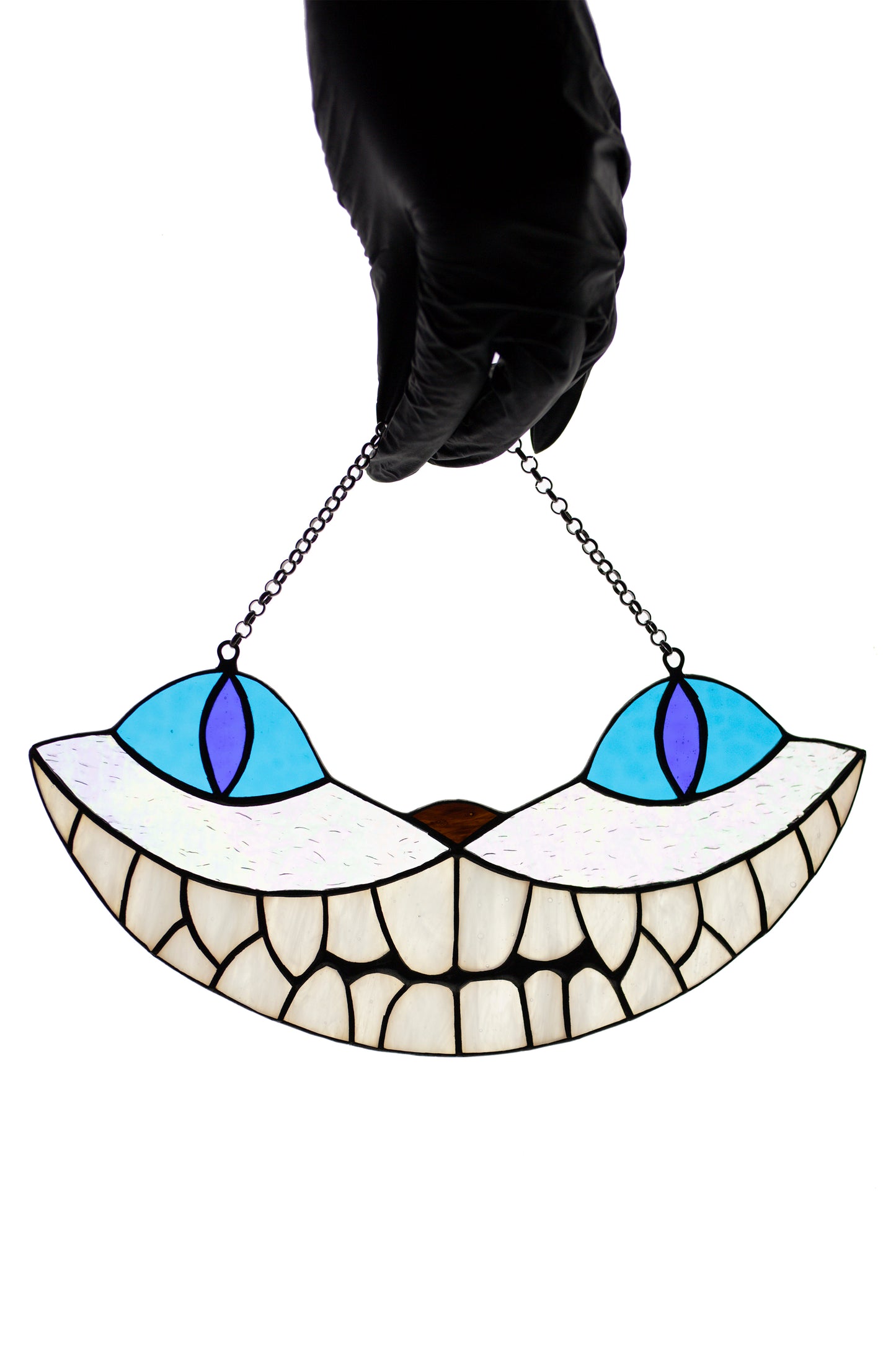 Cheshire Cat Suncatcher Stained glass window hanging Alice in the Wonderland Stained glass window Wall art hanging Gift idea Garden decor Christmas gift