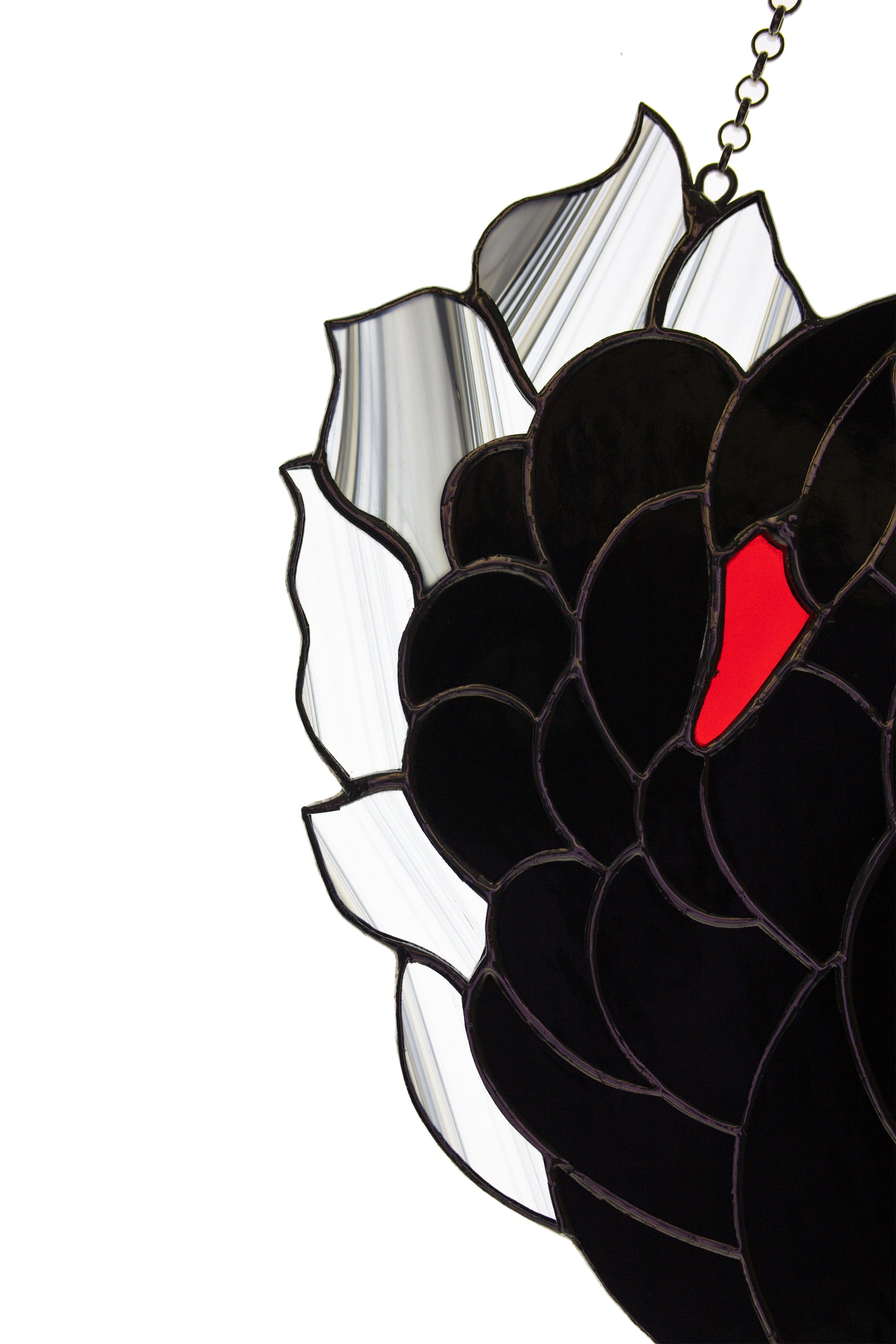 Black Swan stained glass suncatcher Glass bird window hanging Home decor Window hanger Mother's day gift  Christmas gift