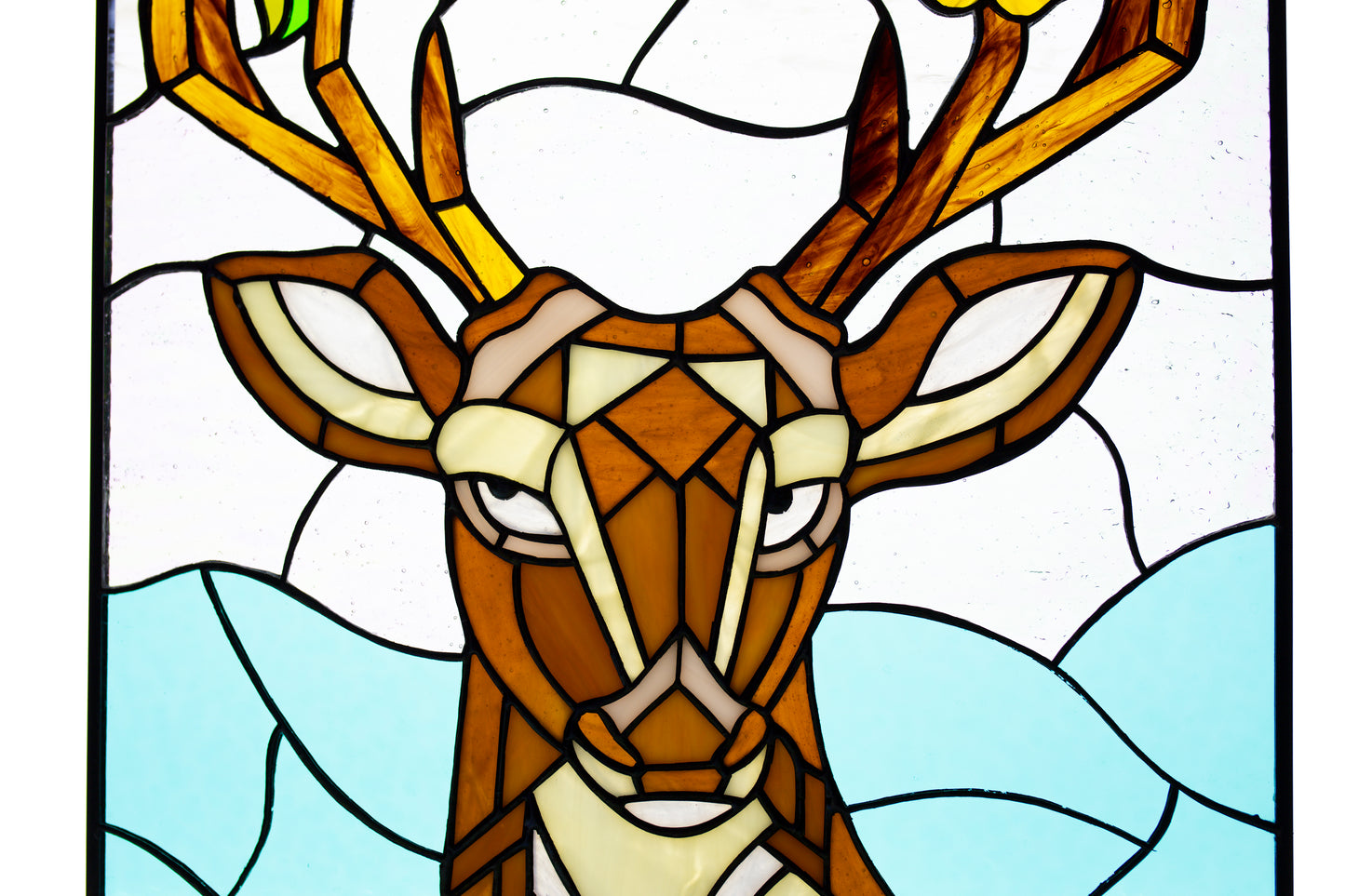 Stained glass Window hanging Deer in love Flower suncatcher Stained glass gift Garden decor Stain glass art Wall decor Living room decor