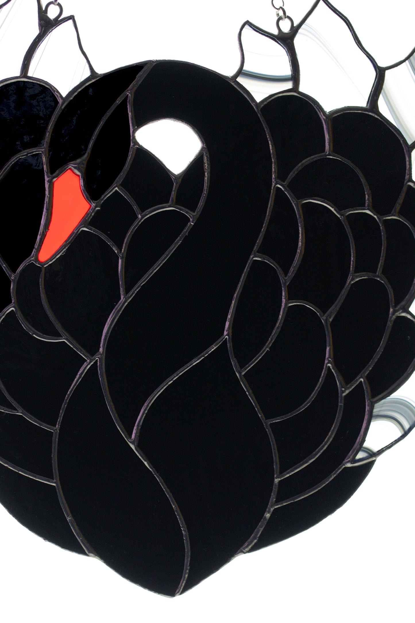 Black Swan stained glass suncatcher Glass bird window hanging Home decor Window hanger Mother's day gift  Christmas gift