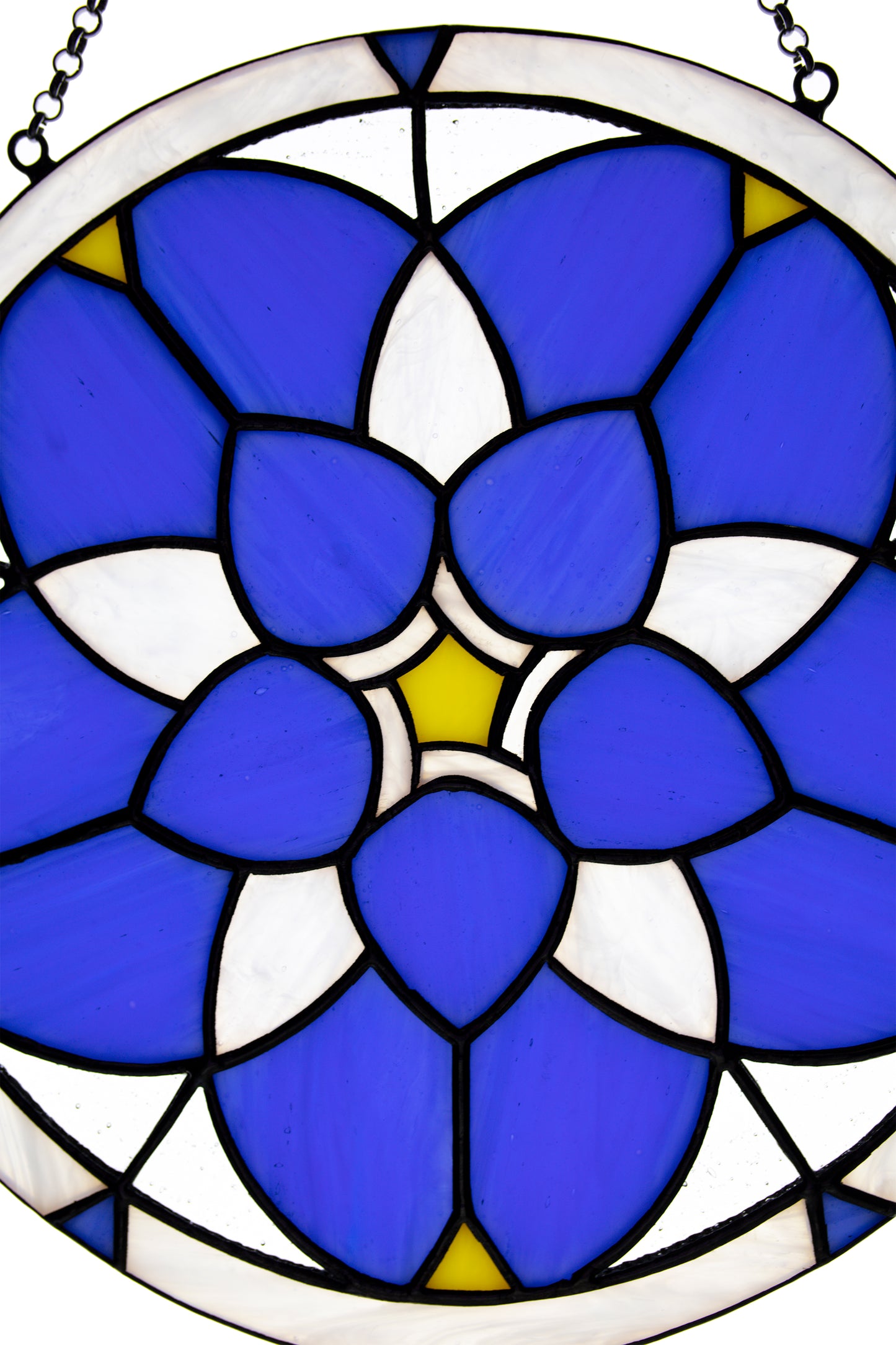 Stained glass suncatcher Forget-me-not flower mandala Window hanging decor Stain glass sun catcher Wall decor Yoga gift Custom panel