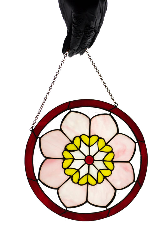 Stained glass Lotus mandala Stained glass window hanging Glass flower Christmas gift Window suncatcher Wall decor Living room decor