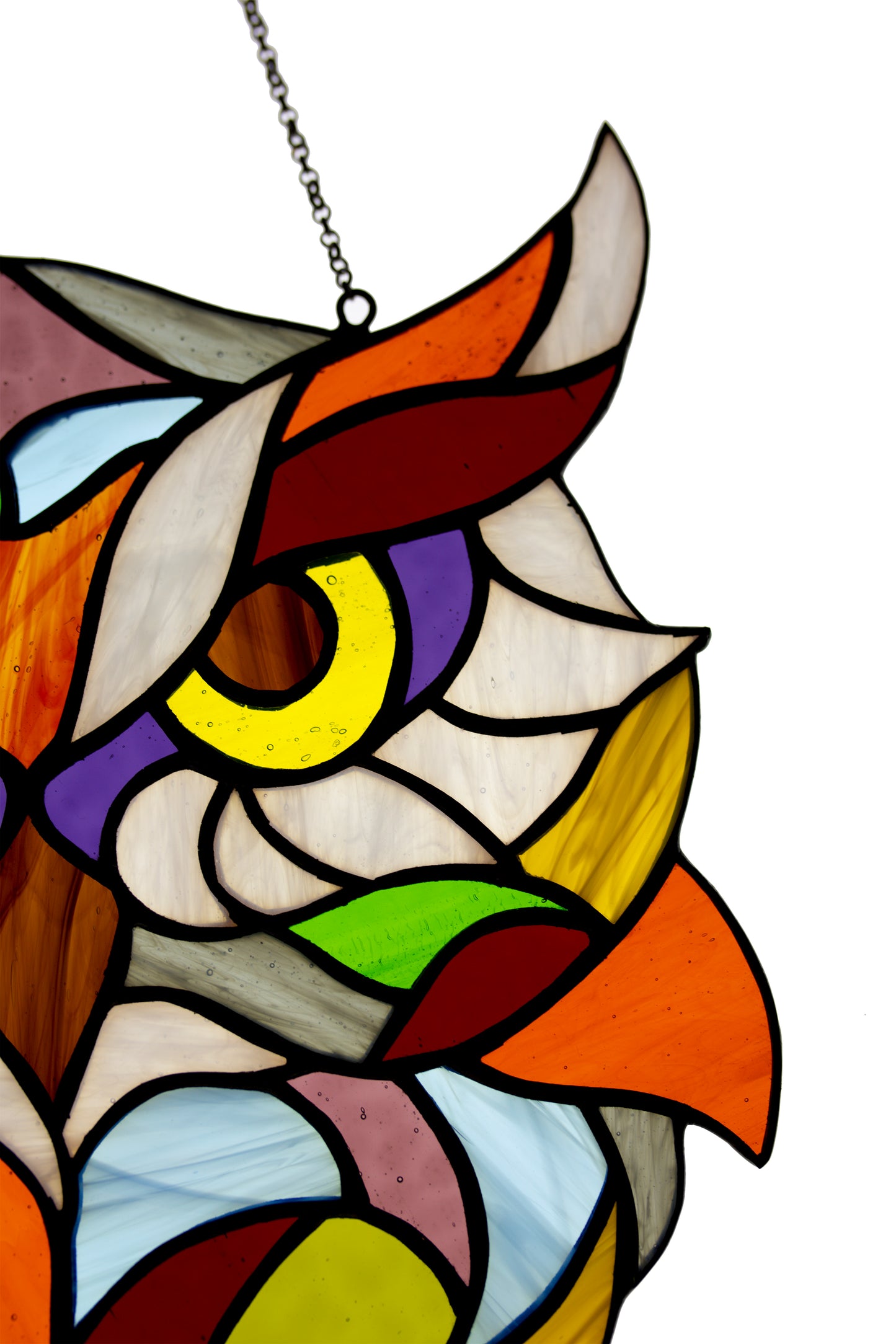 Stained glass suncatcher Owl window hanging Garden decor Stain glass panel Wall decor Stained glass art Glass bird Refined gift Wall art