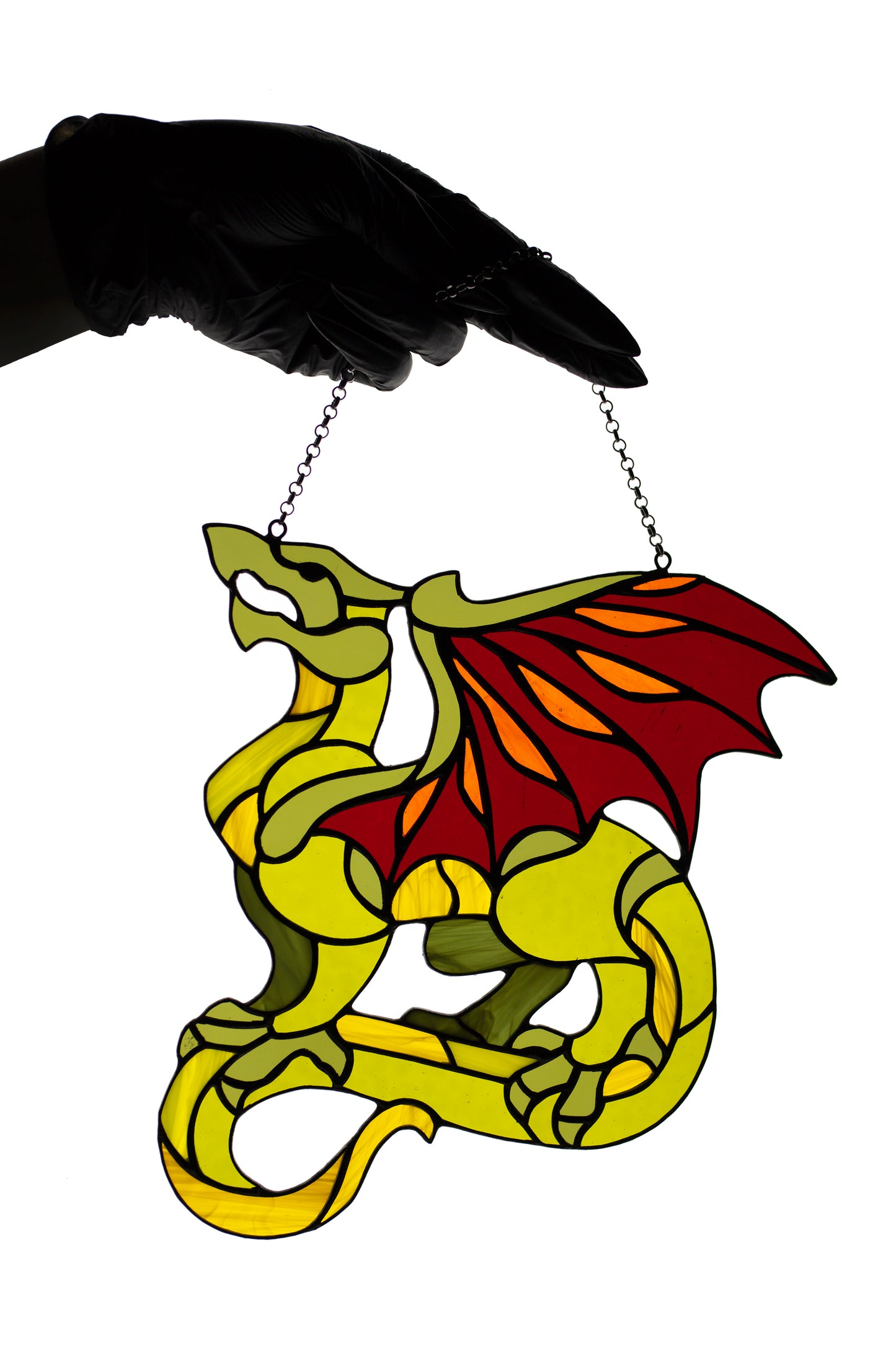 Winged dragon suncatcher Window hanging stained glass sun catcher Wall decor Gift for him Stain glass decor Stained glass sun catcher